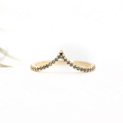 14k + Black Diamond Shade Band