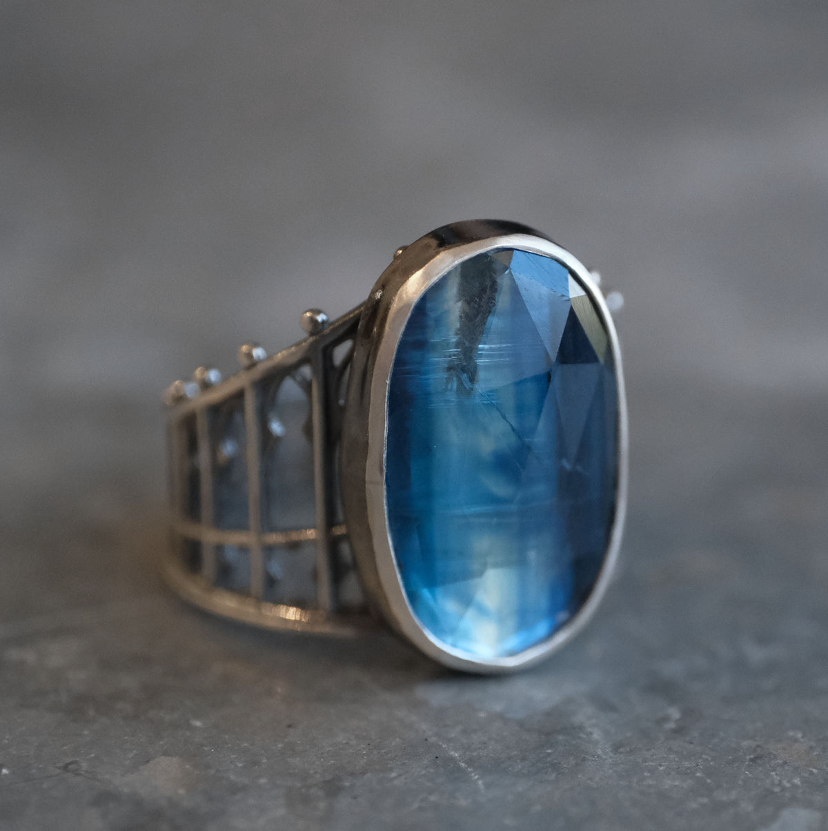Ocean Kyanite Cathedral Ring (Size 6) - One of a Kind
