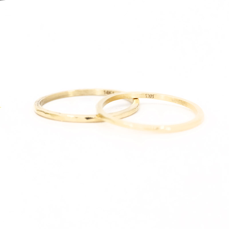 14k Hammered Stacking Ring