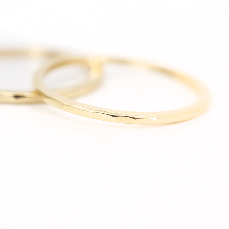 14k Hammered Stacking Ring