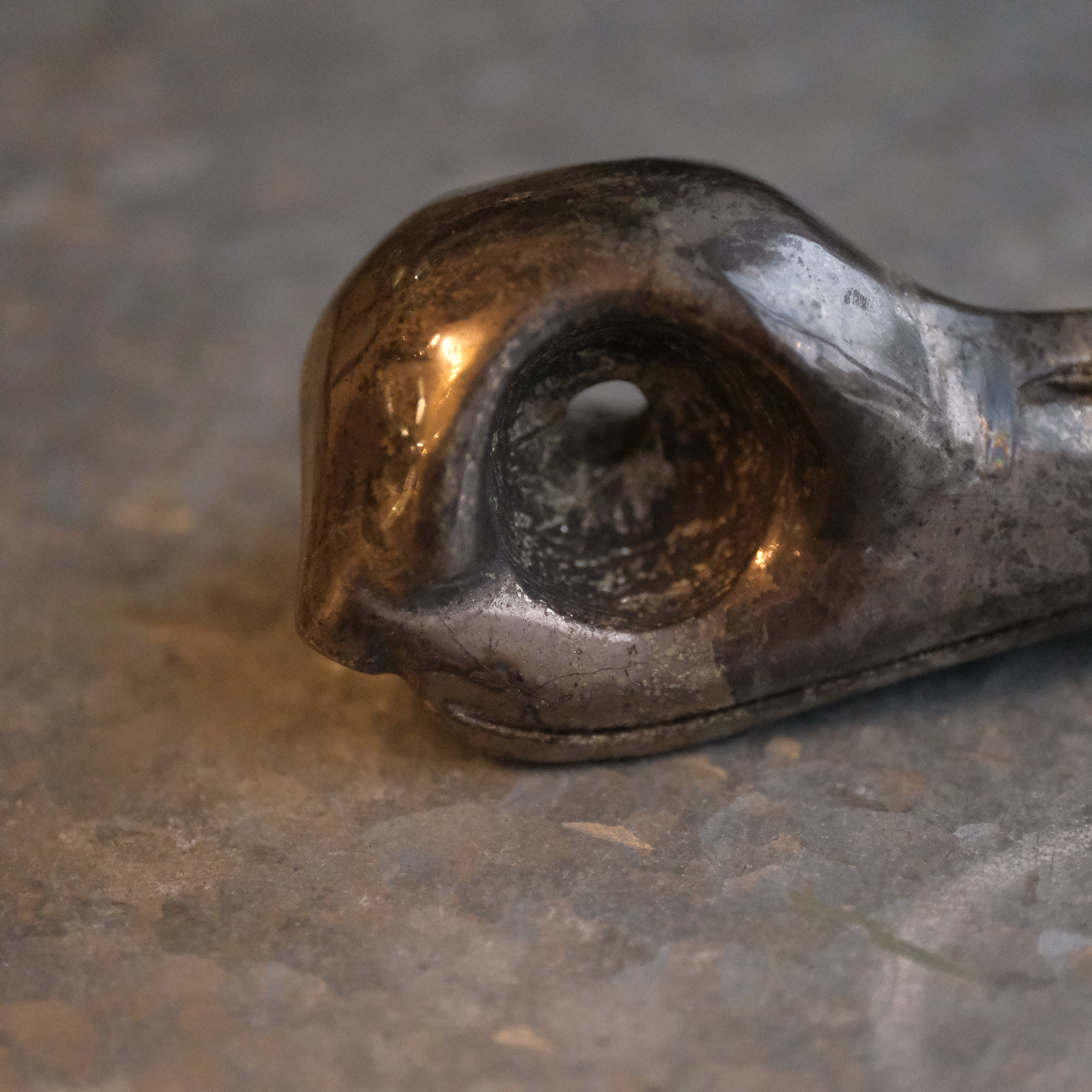 Hand Carved Pyrite Bird Skull
