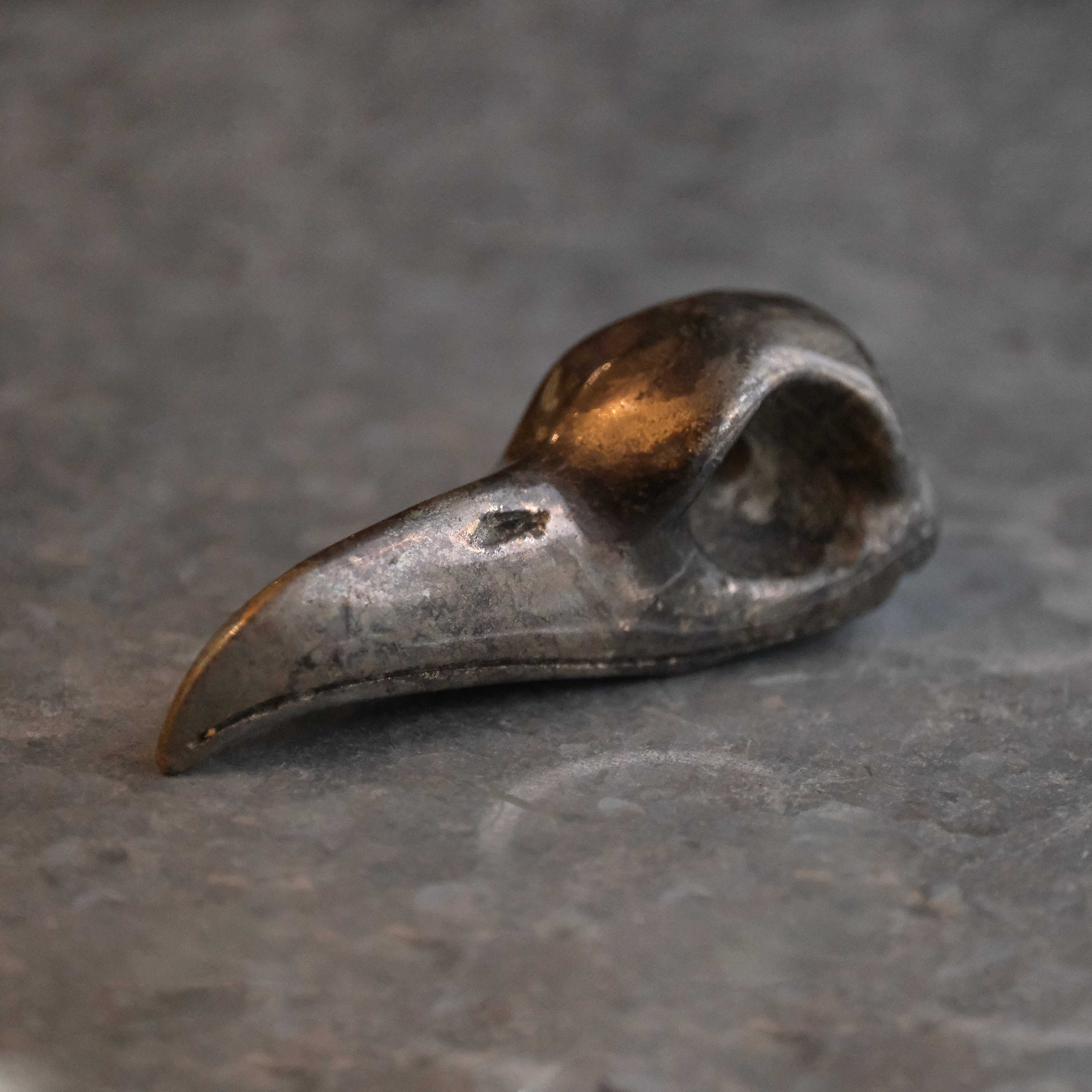 Hand Carved Pyrite Bird Skull