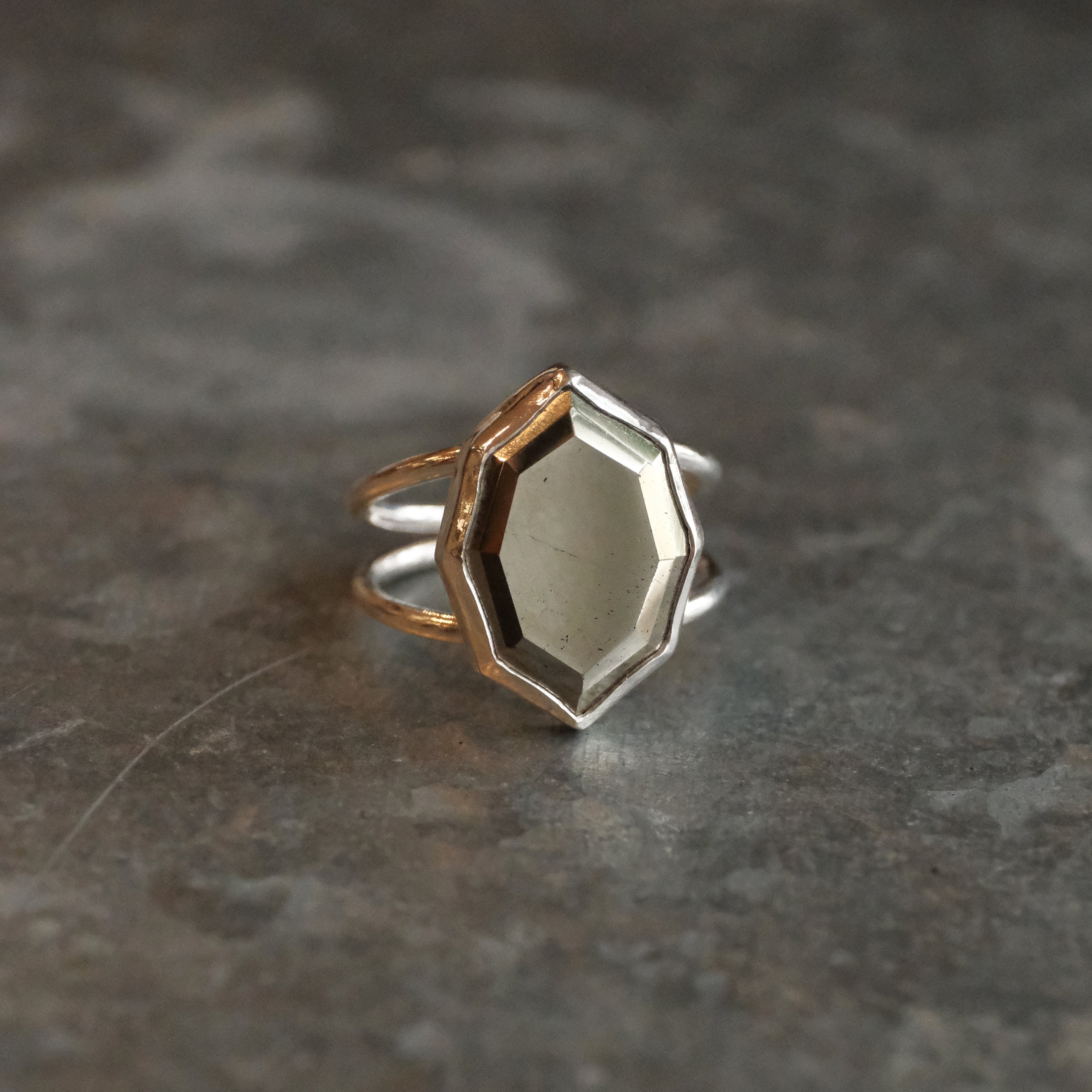 Sterling + Pyrite Vignette Ring (Size 7) - One of a Kind