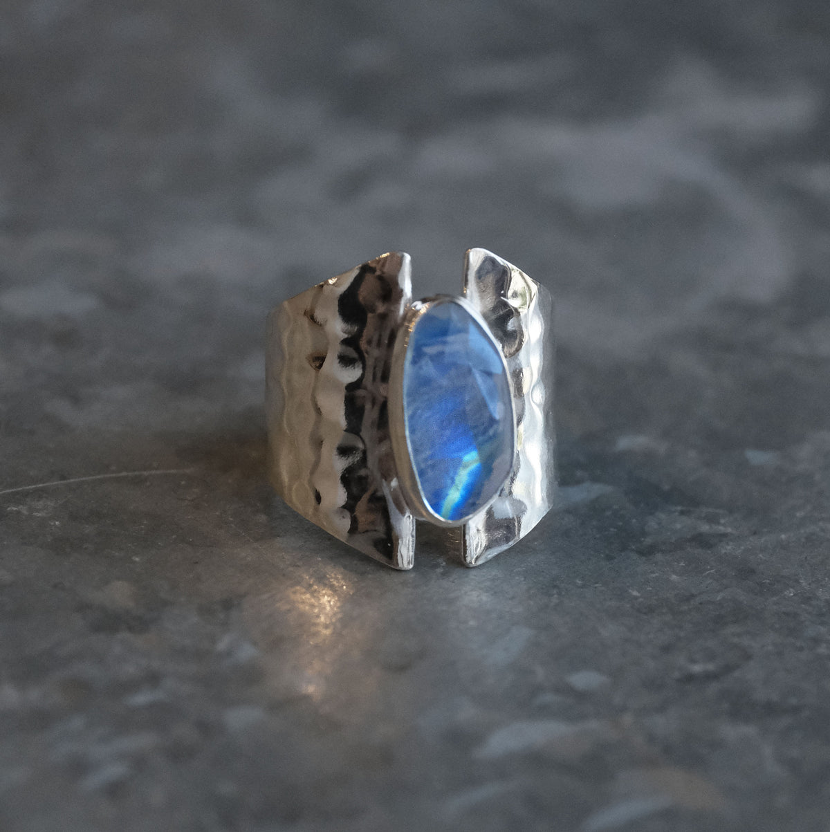 Moonstone Shield Ring (Size 7) - One of a Kind