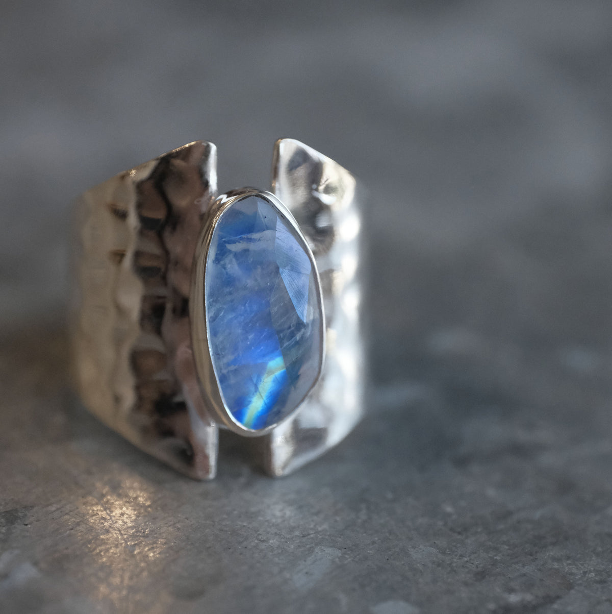Moonstone Shield Ring (Size 7) - One of a Kind