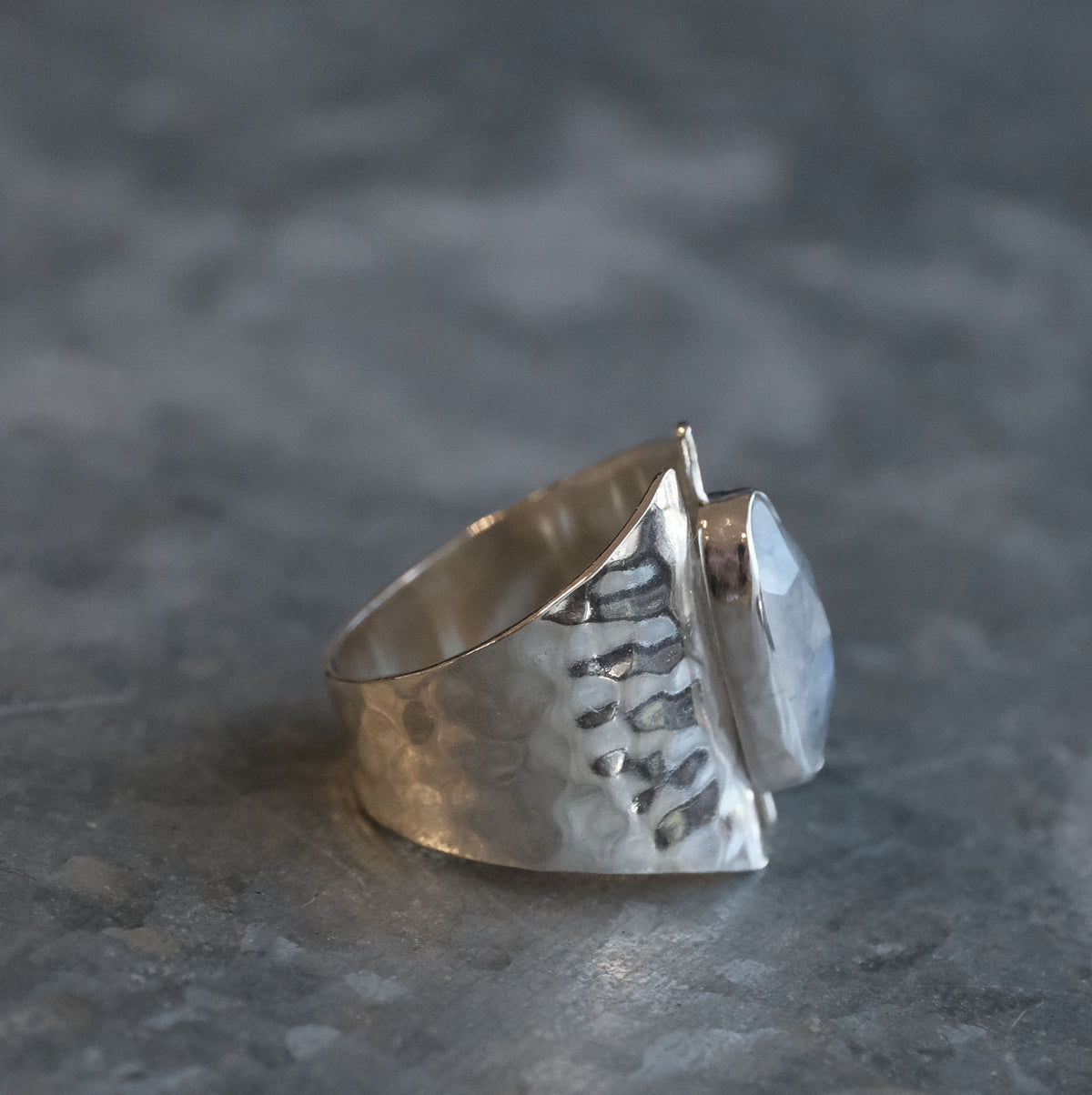 Moonstone Shield Ring (Size 7) - One of a Kind