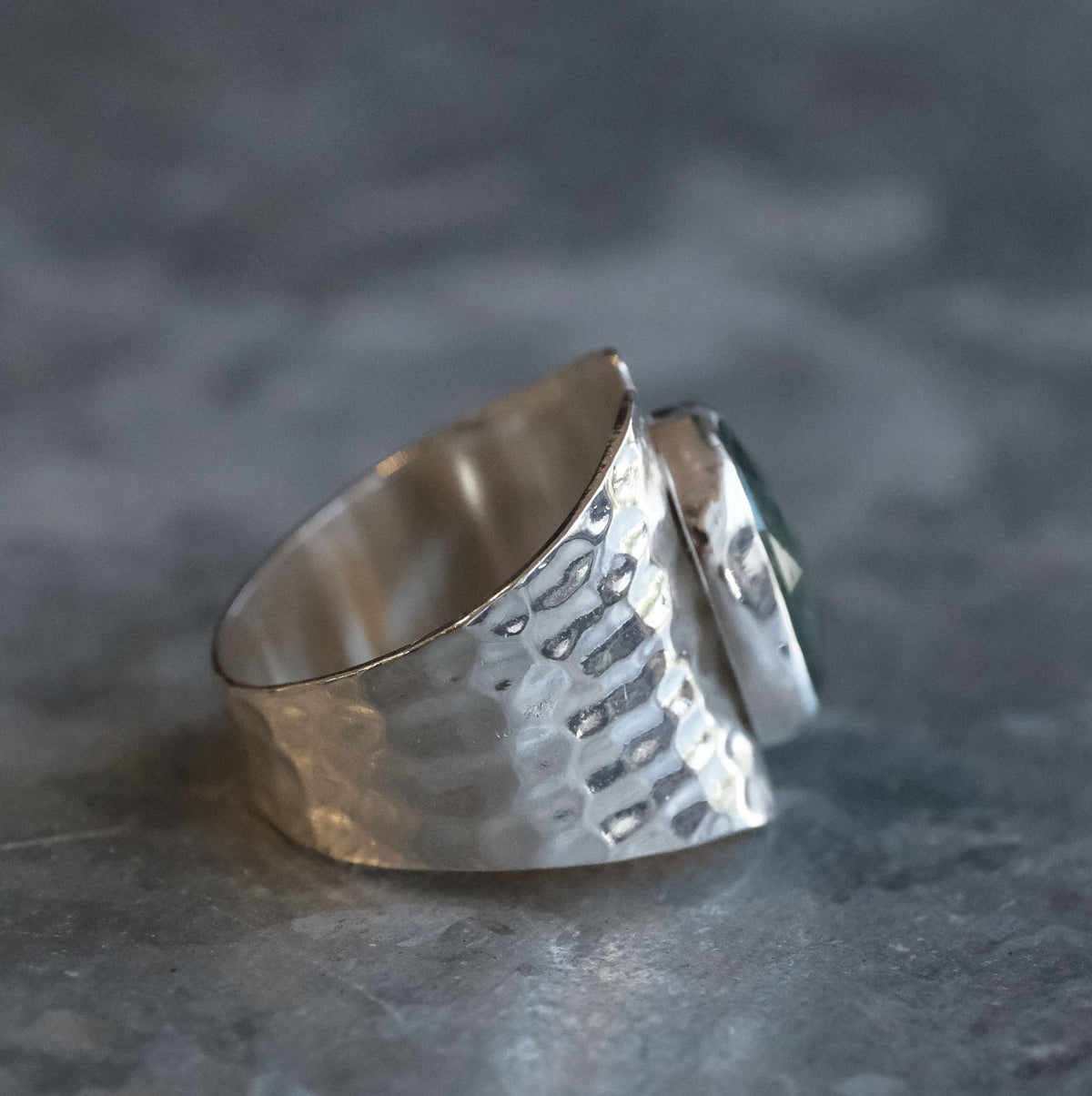 Bicolor Kyanite Shield Ring (Size 8.5) - One of a Kind