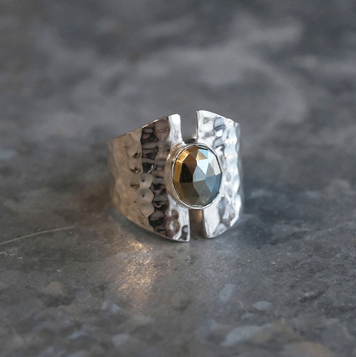 Pyrite Shield Ring (Size 8) - One of a Kind