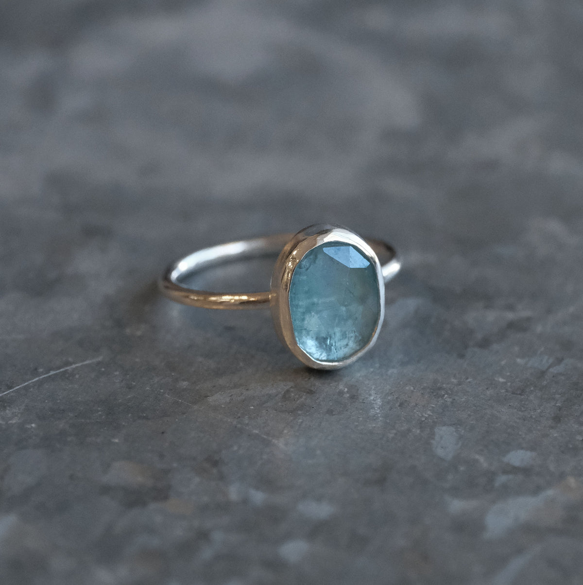 Aqua Kyanite Chiquito Ring (Size 7) - One of a Kind
