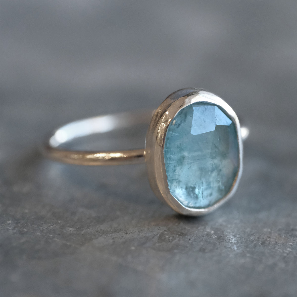 Aqua Kyanite Chiquito Ring (Size 7) - One of a Kind