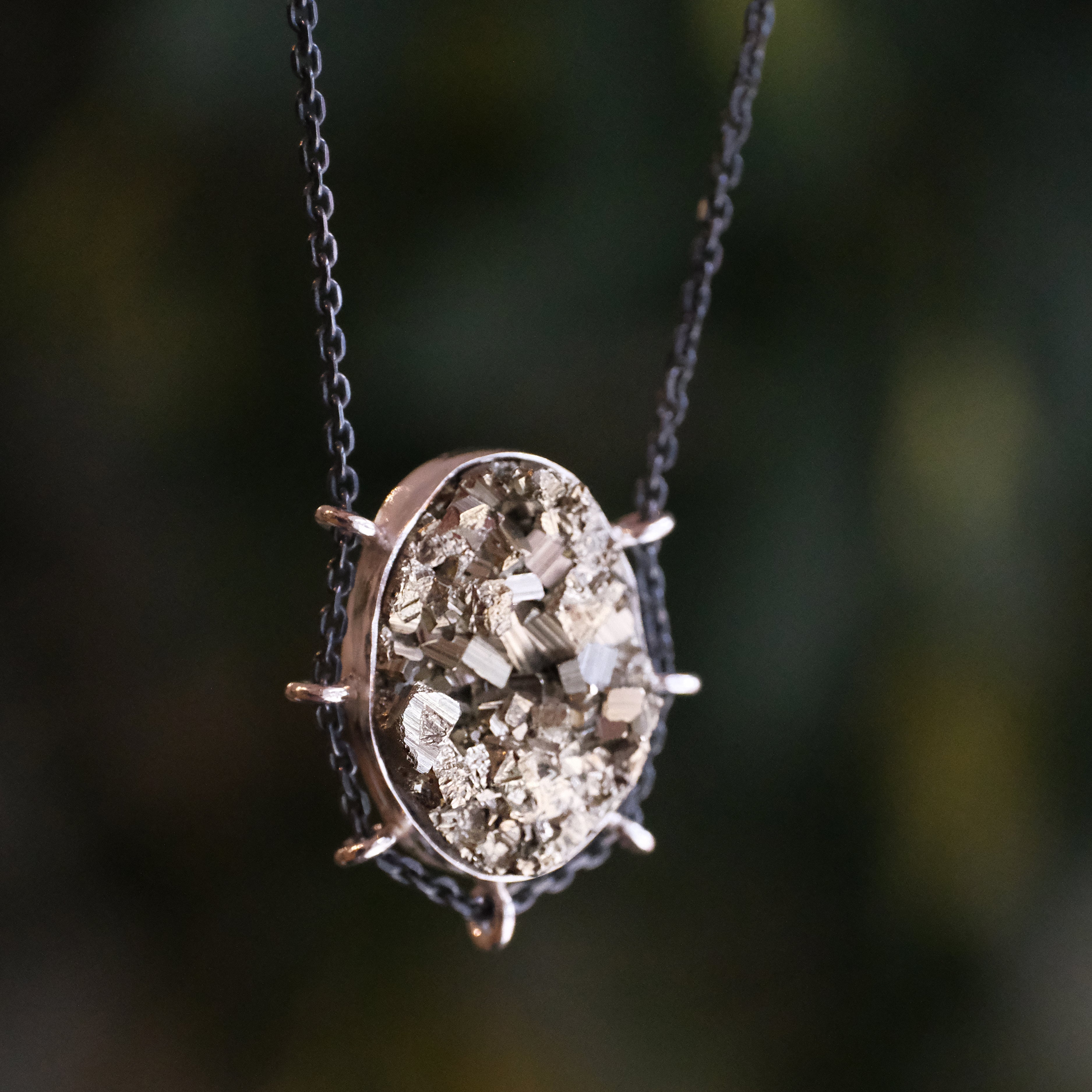 Sterling + Pyrite Path Necklace - One of a Kind