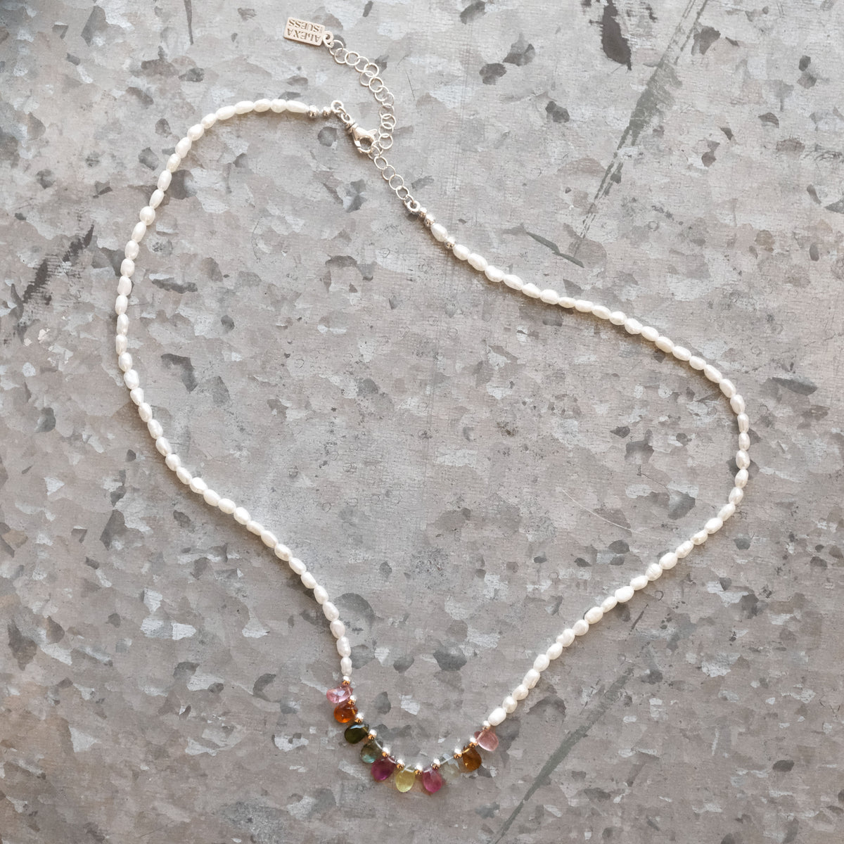 Tourmaline + Freshwater Pearl Rainbow Necklace - One of a Kind