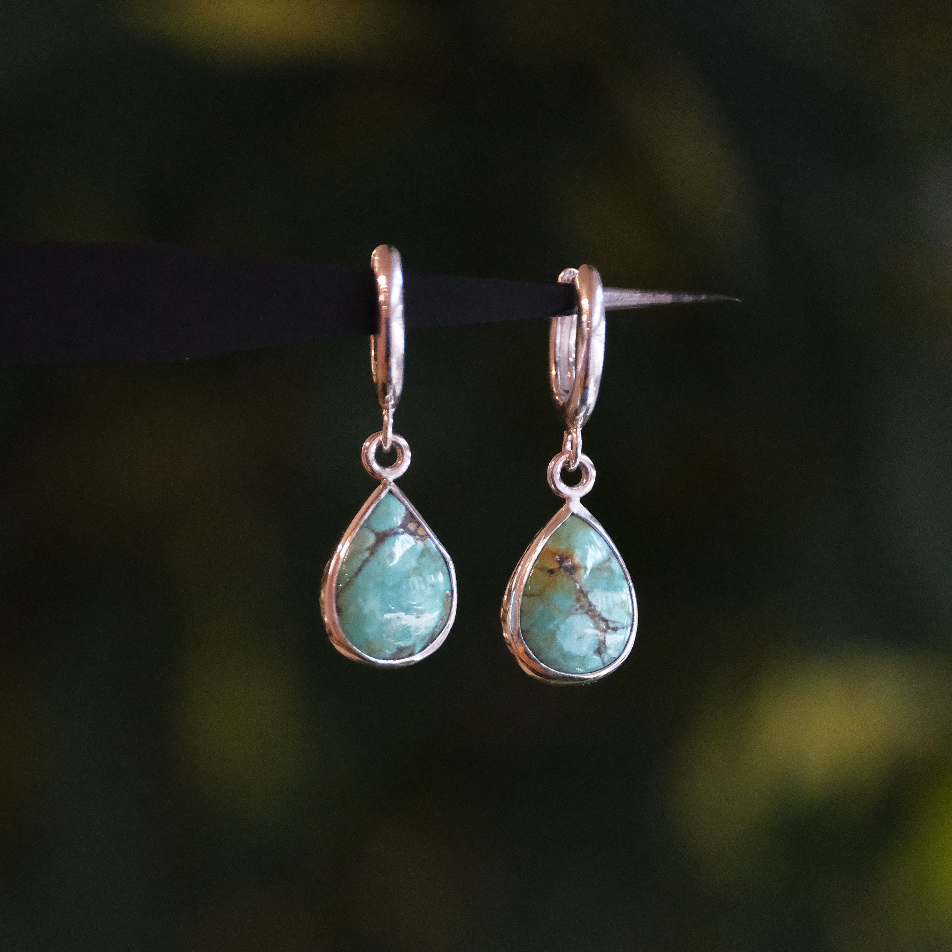 Turquoise Drops of Saturn Earrings - One of a Kind