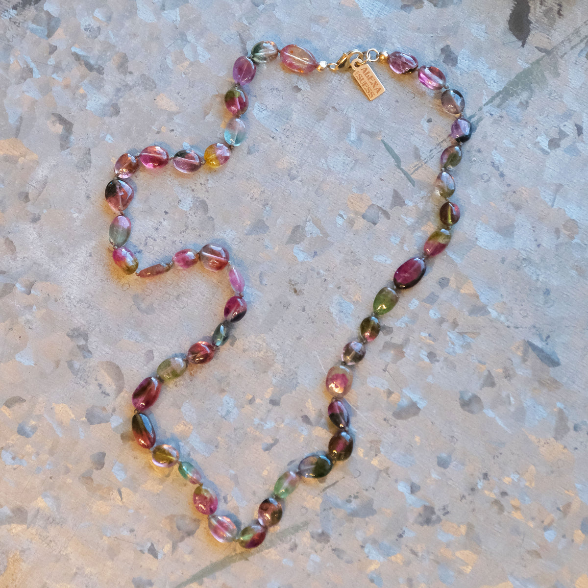 14k + Knotted Tourmaline Juicy Necklace - One of a Kind
