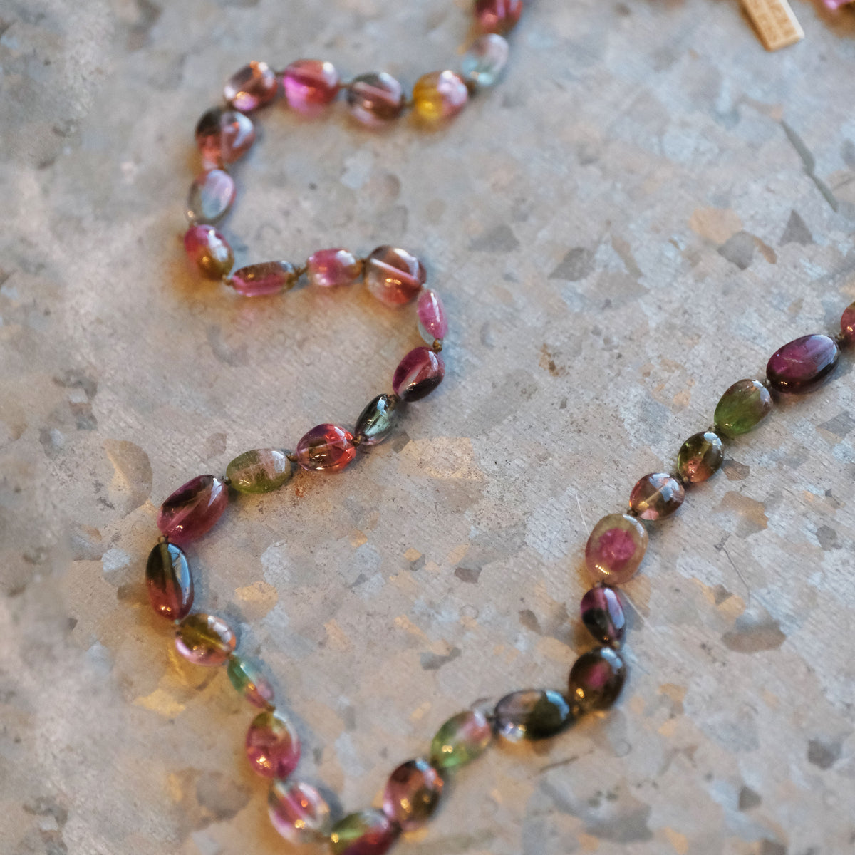 14k + Knotted Tourmaline Juicy Necklace - One of a Kind