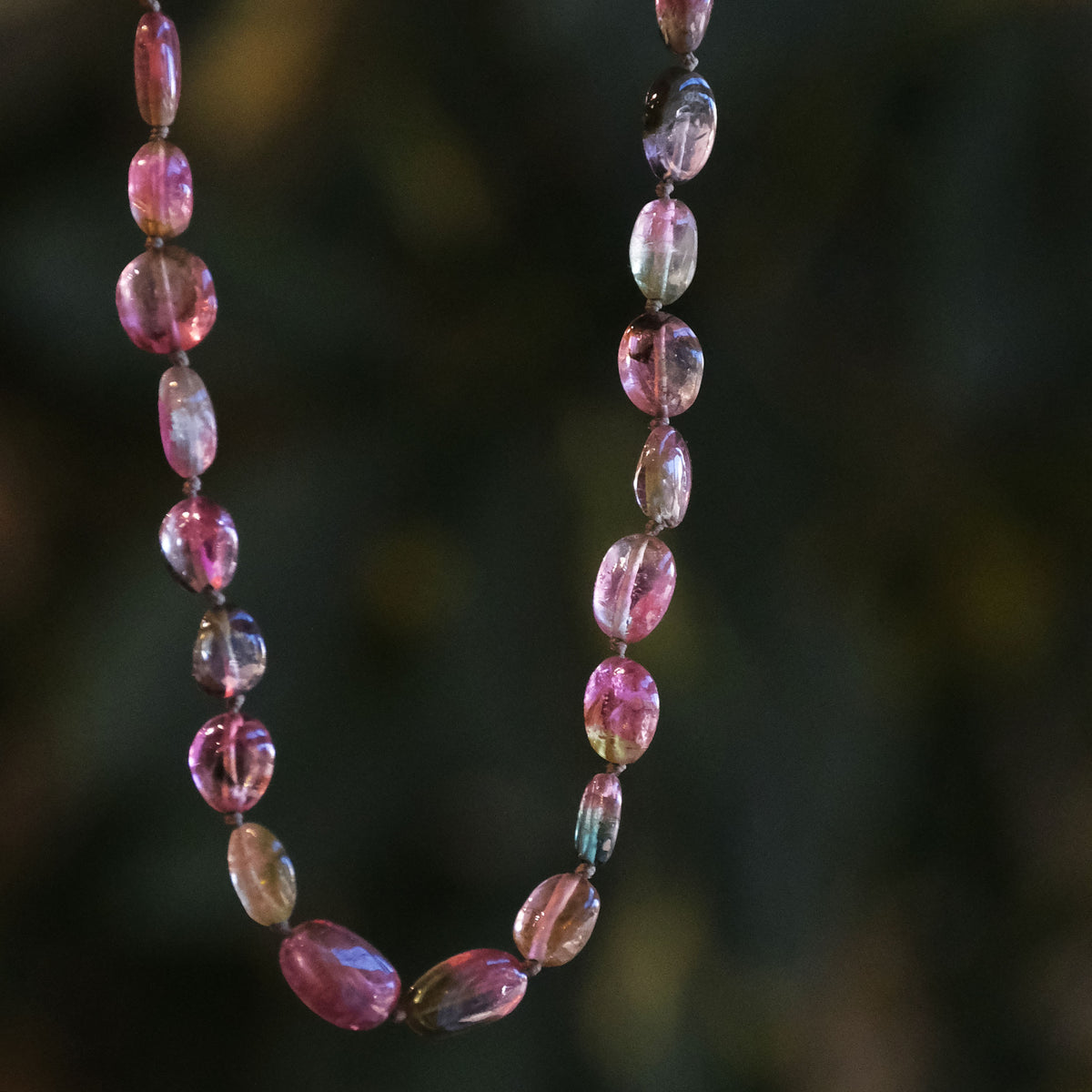 14k + Knotted Tourmaline Juicy Necklace - One of a Kind