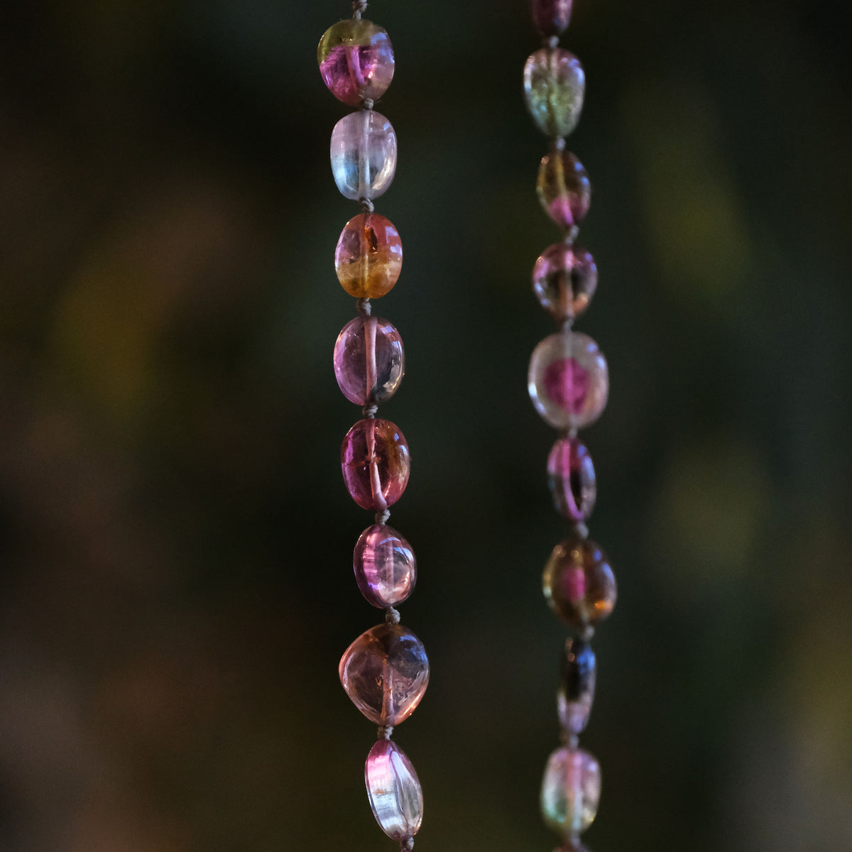 14k + Knotted Tourmaline Juicy Necklace - One of a Kind