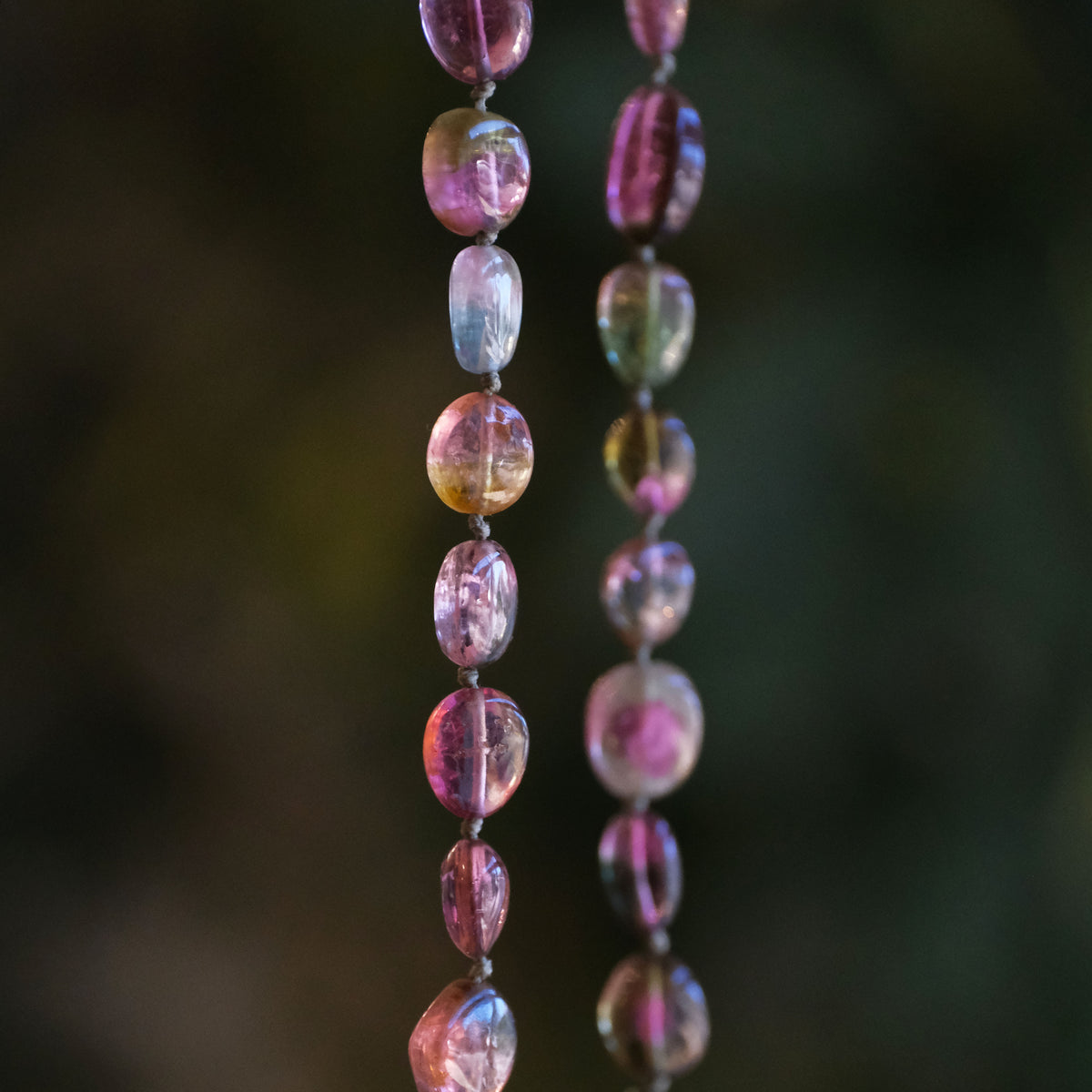 14k + Knotted Tourmaline Juicy Necklace - One of a Kind