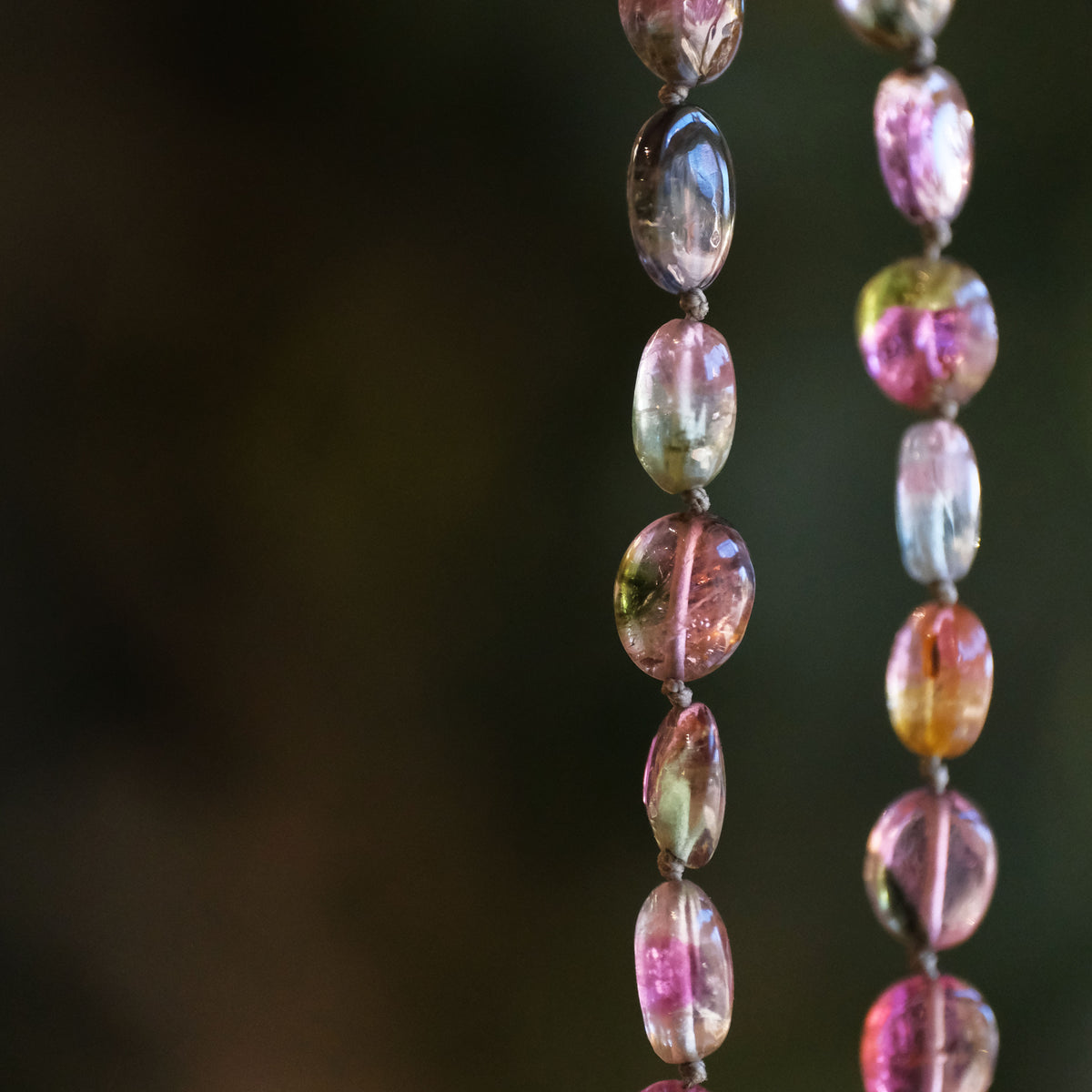 14k + Knotted Tourmaline Juicy Necklace - One of a Kind
