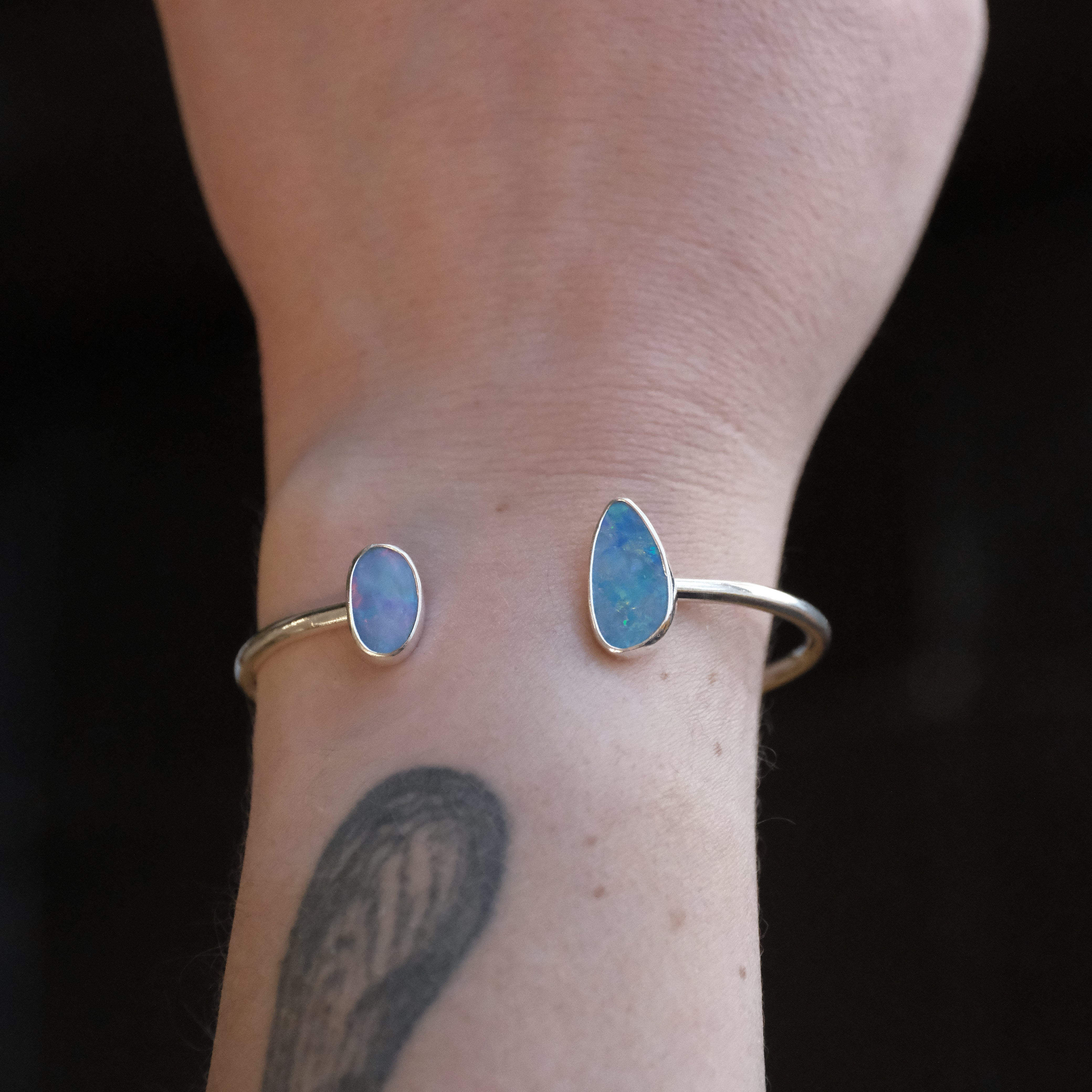 Australian Boulder Opal Duo Cuff - One of a Kind