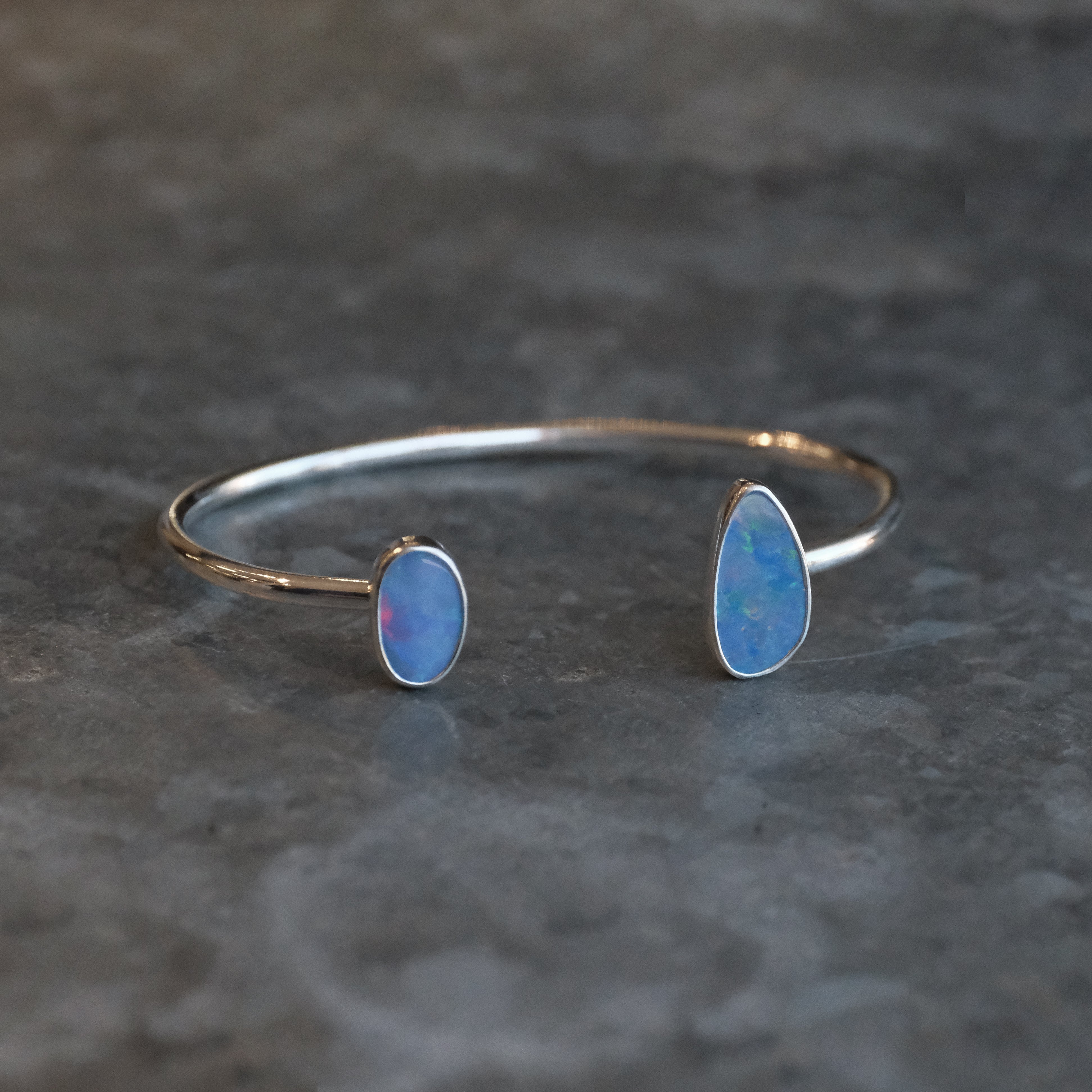 Australian Boulder Opal Duo Cuff - One of a Kind