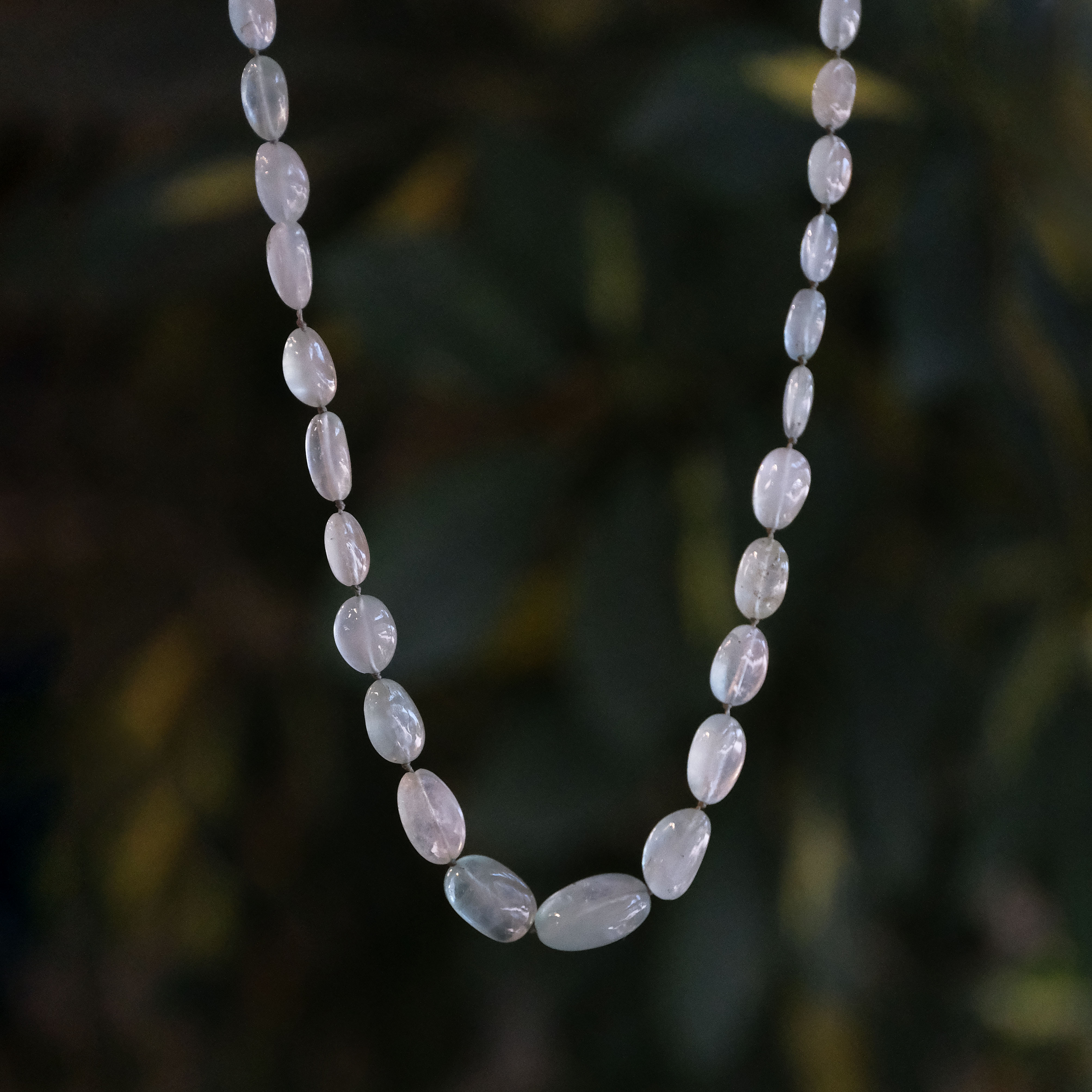 Knotted Aquamarine + Sterling Pebble Necklace - One of a Kind
