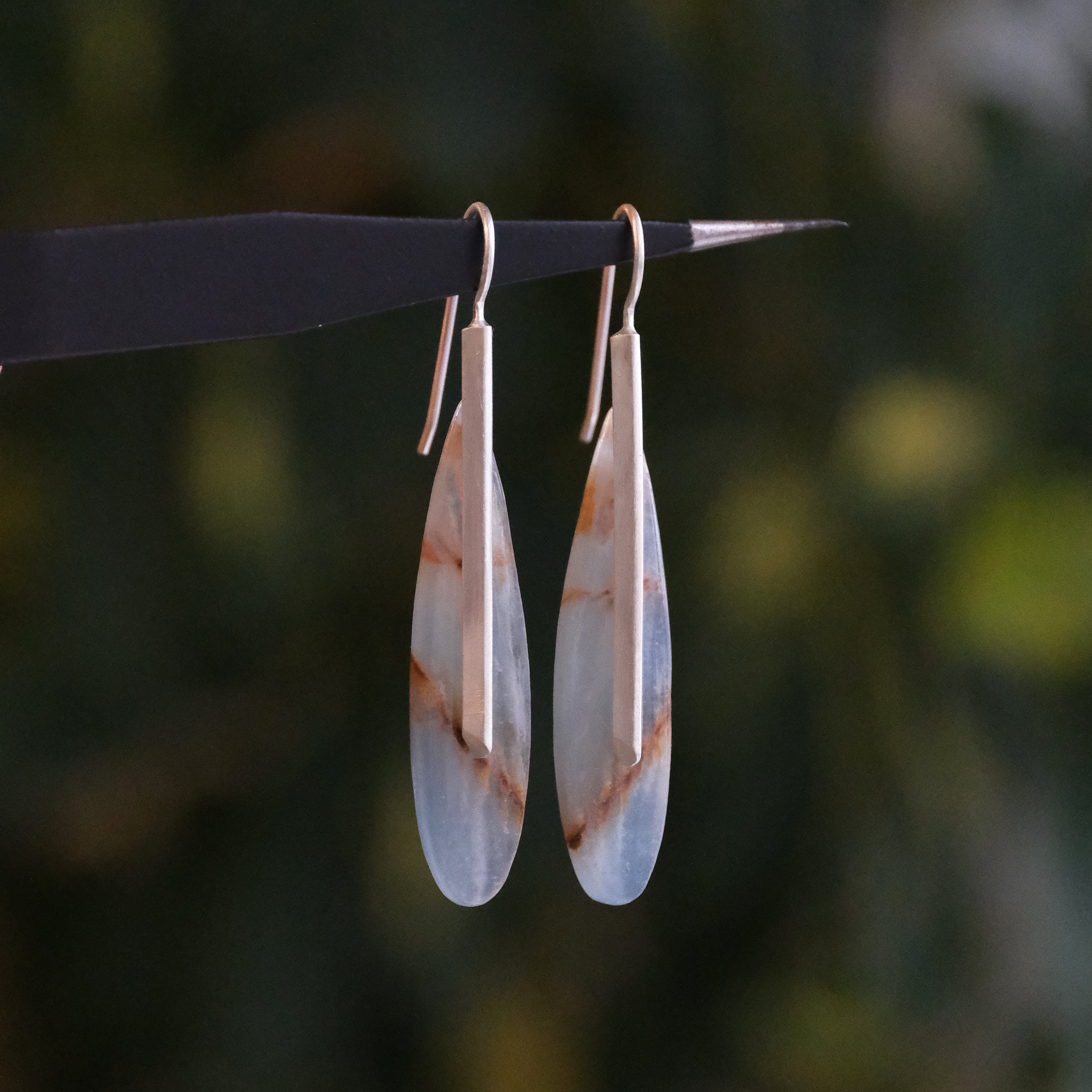 Blue Onyx + Sterling Belfry Earrings - One of a Kind