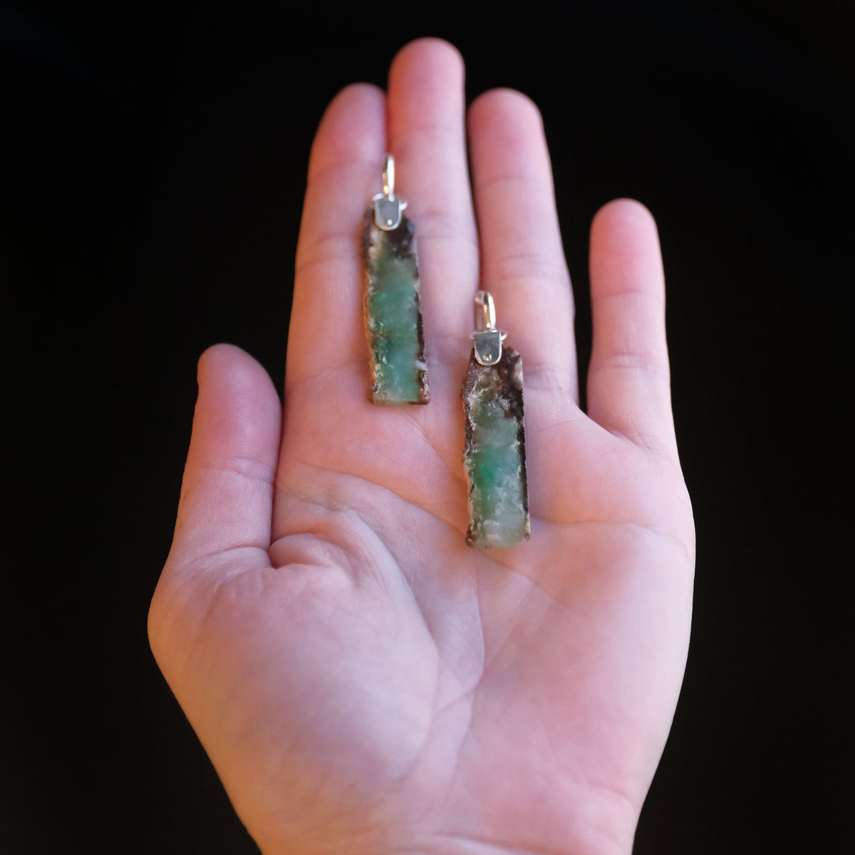 Raw Chrysoprase Saddle Huggers