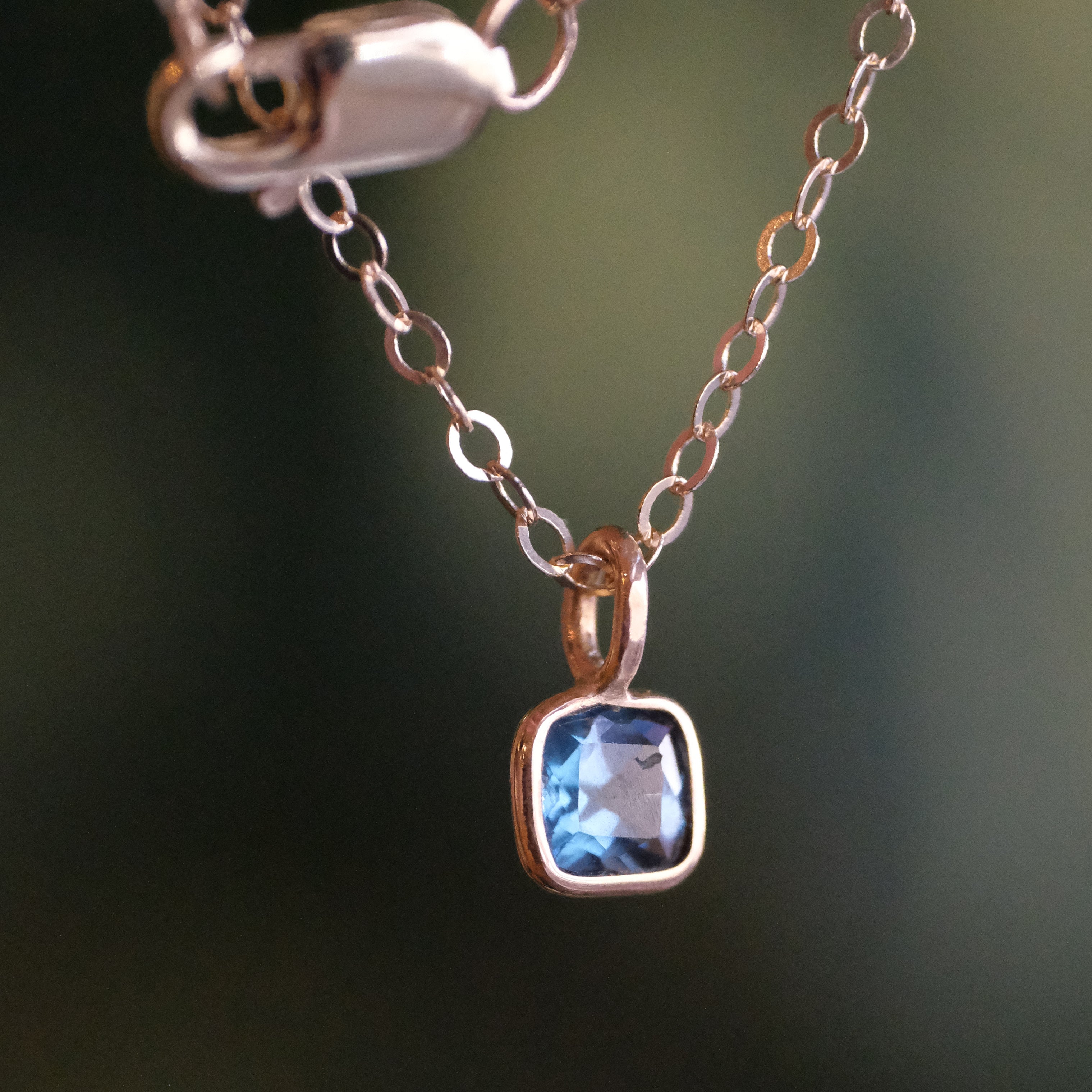 14k + Topaz Cushion Necklace