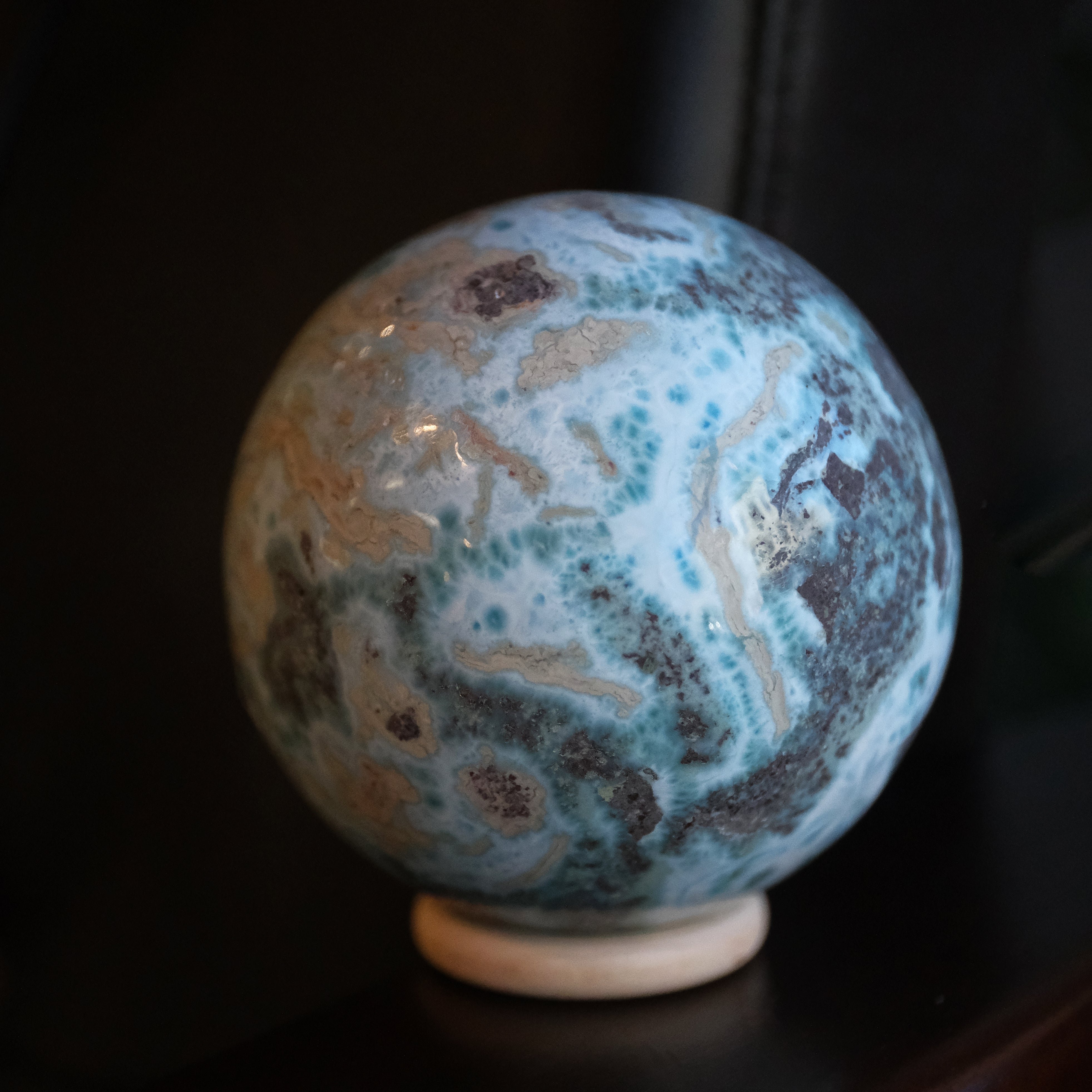 Large Dominican Larimar Sphere Specimen