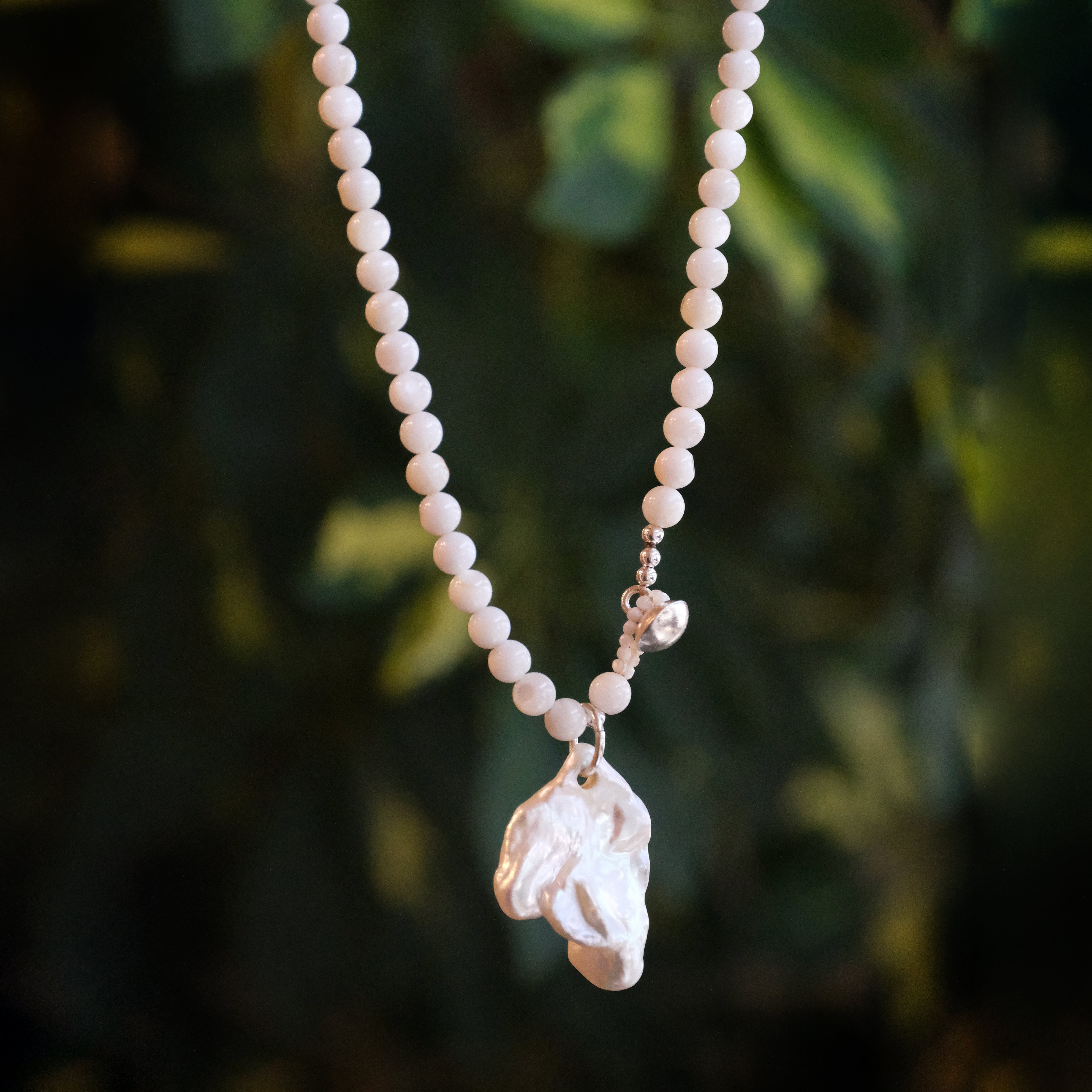 Nacre Mother of Pearl + Pearl Necklace - One of a Kind