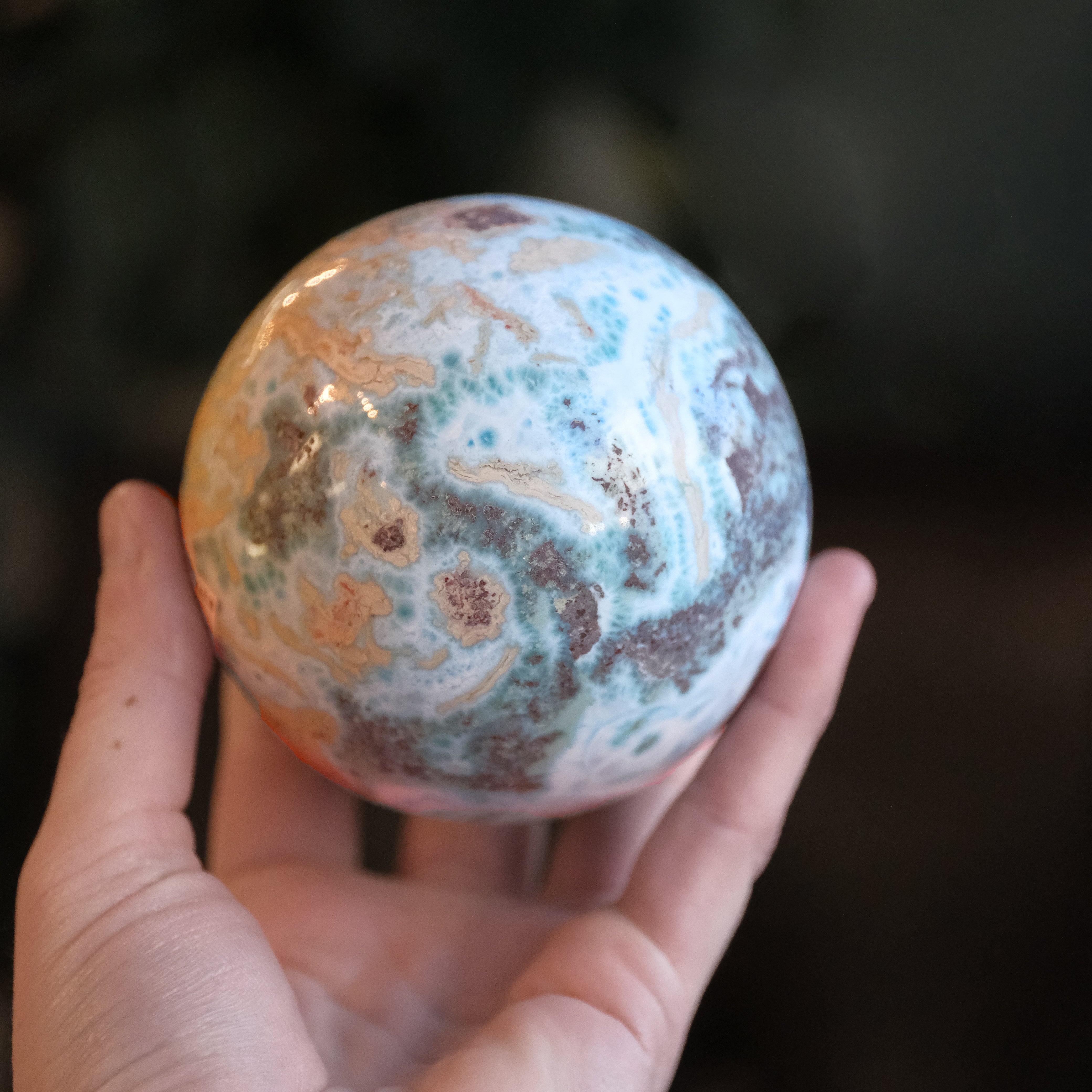 Large Dominican Larimar Sphere Specimen