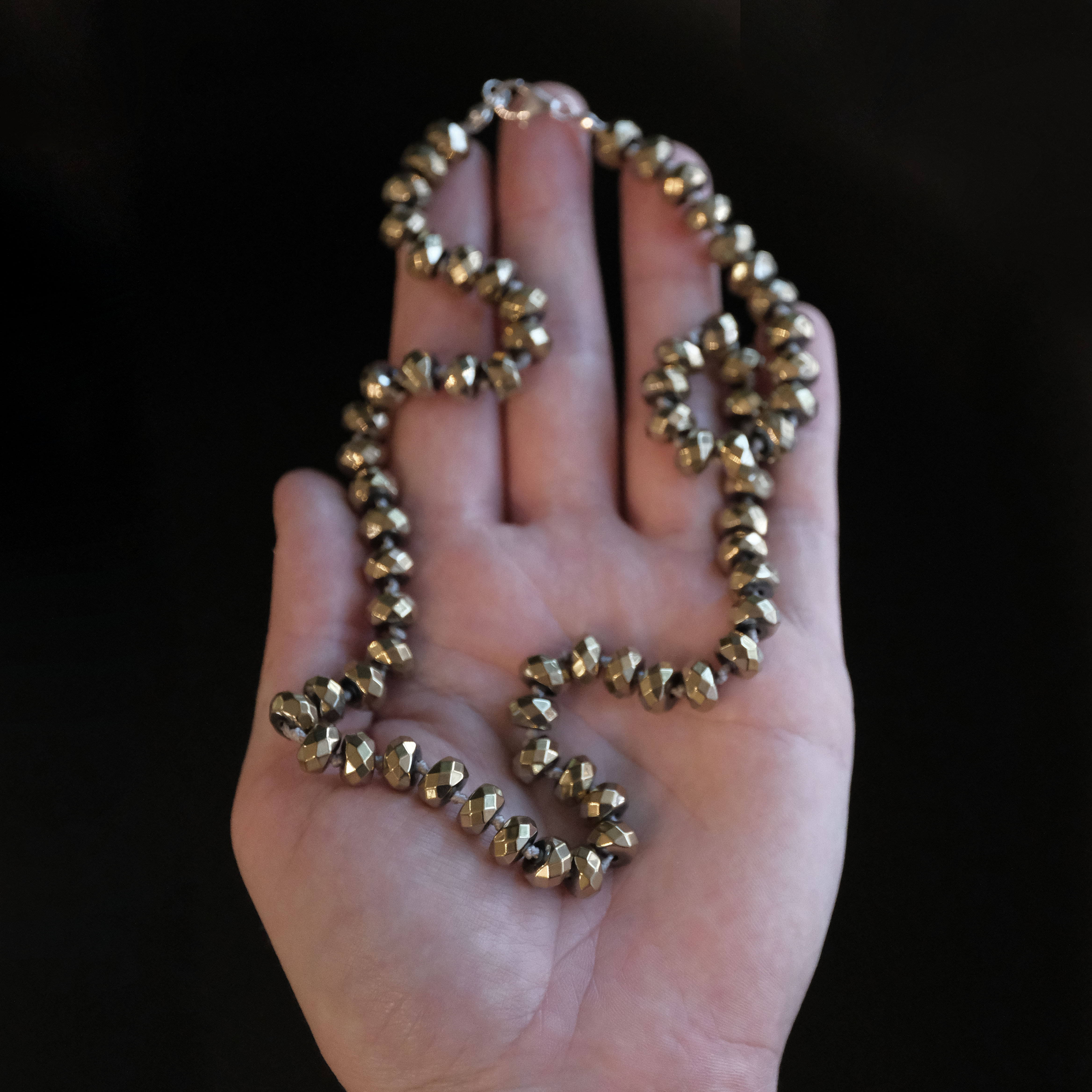 Knotted Pyrite Abundance Necklace