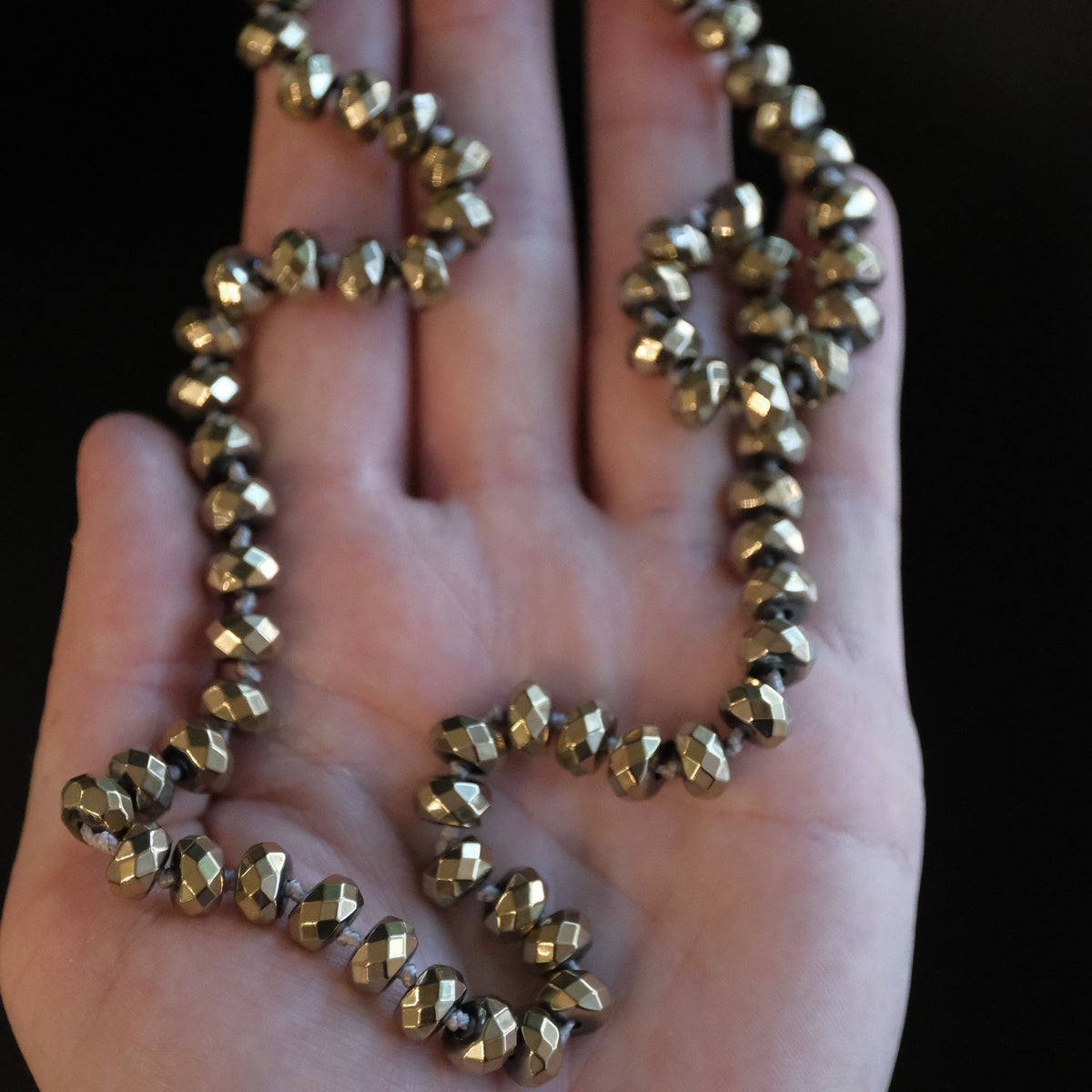 Knotted Pyrite Abundance Necklace