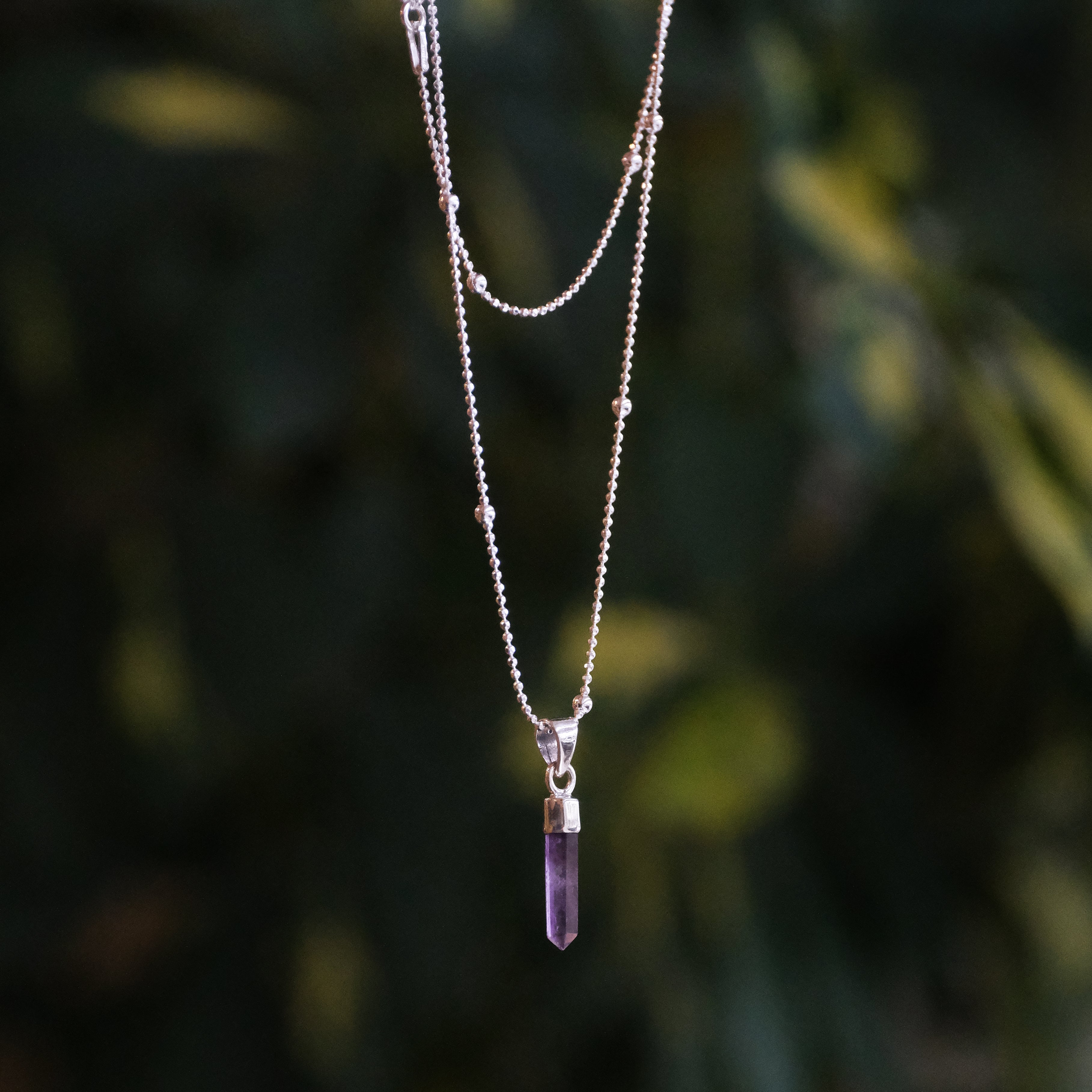 Amethyst + Sterling Orbit Necklace - One of a Kind