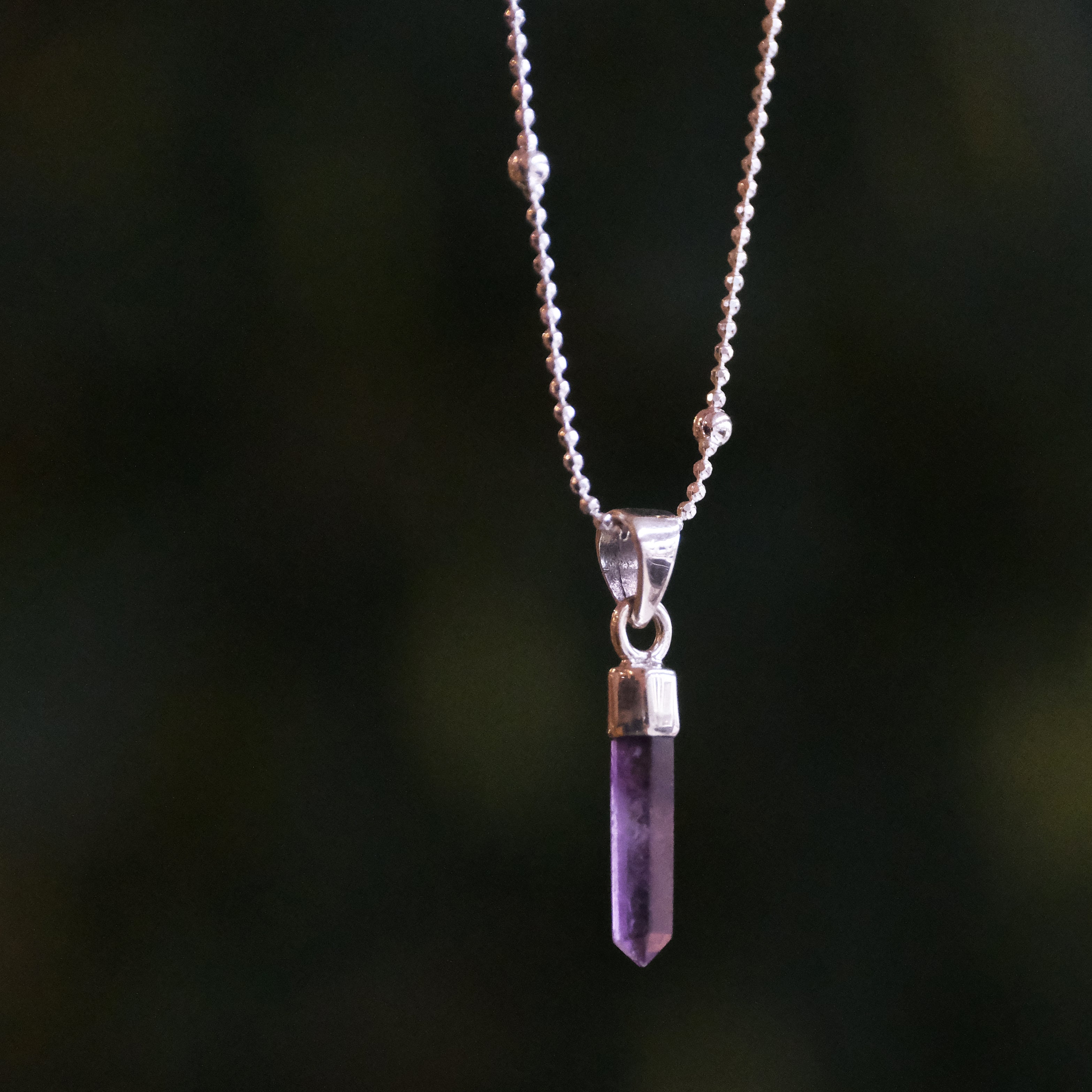 Amethyst + Sterling Orbit Necklace - One of a Kind