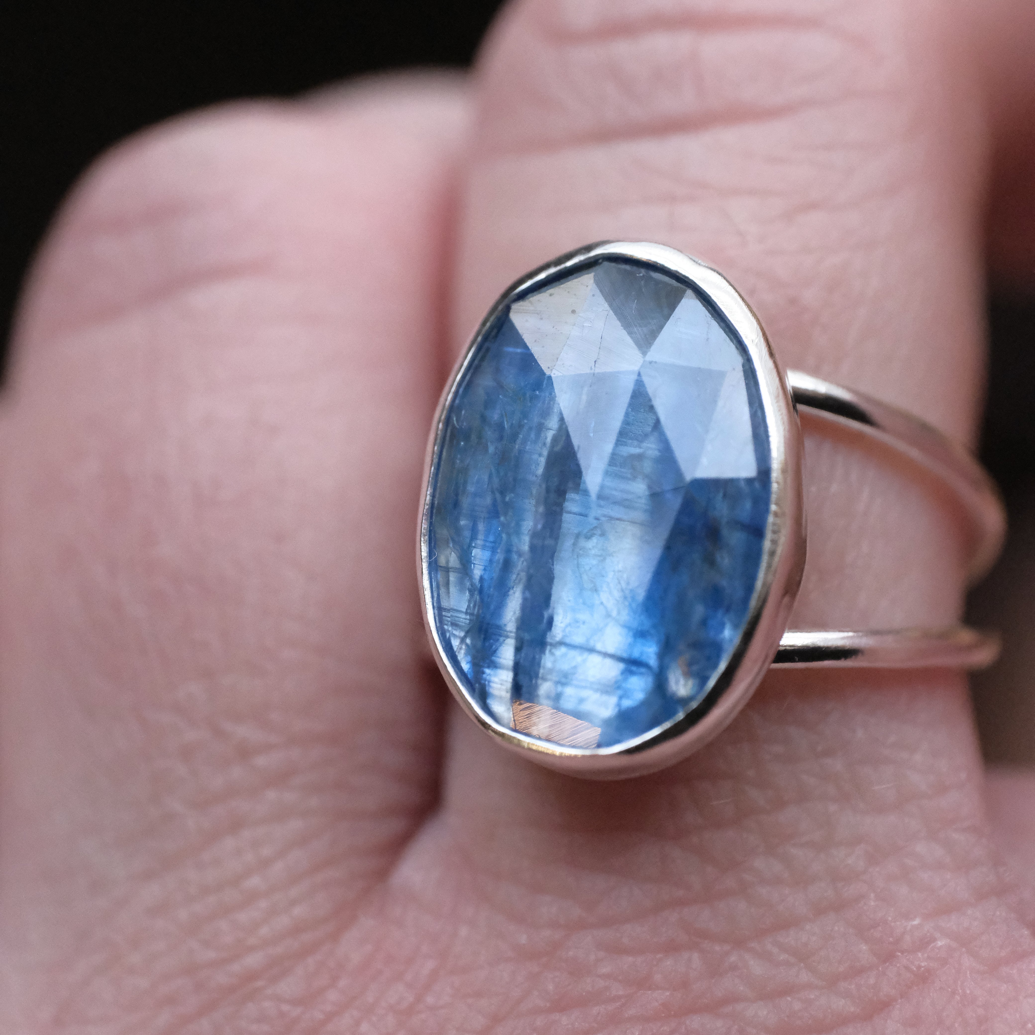 Kyanite Starry Night Ring (Size 7.5) - One of a Kind