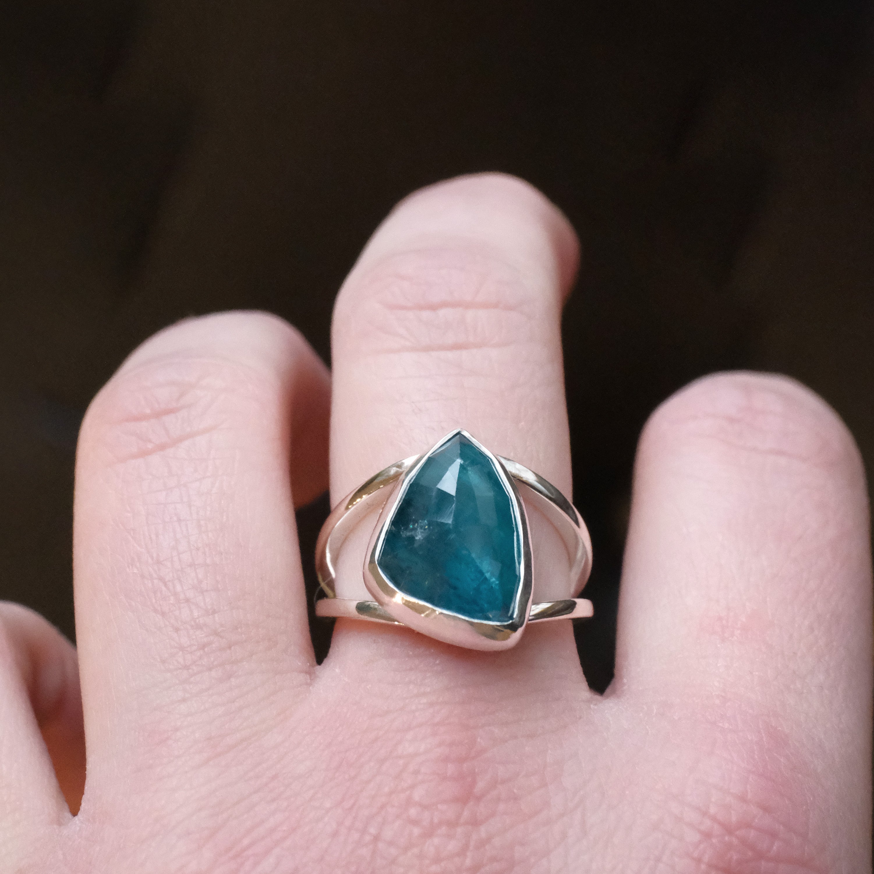 Blue Tourmaline Lucerne Ring (Size 7) - One of a Kind