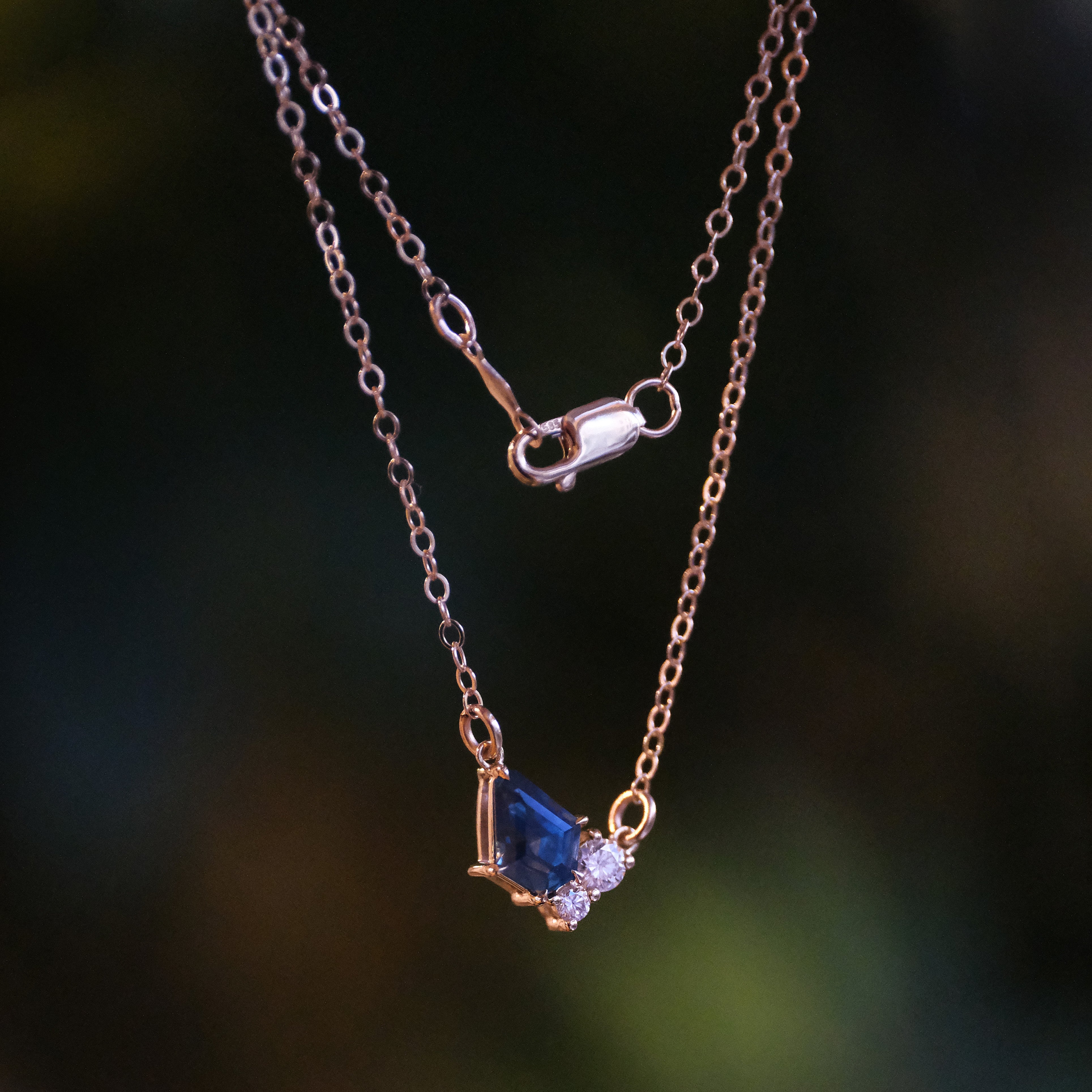 14k Sapphire + Diamond Akimbo Necklace - One of a Kind