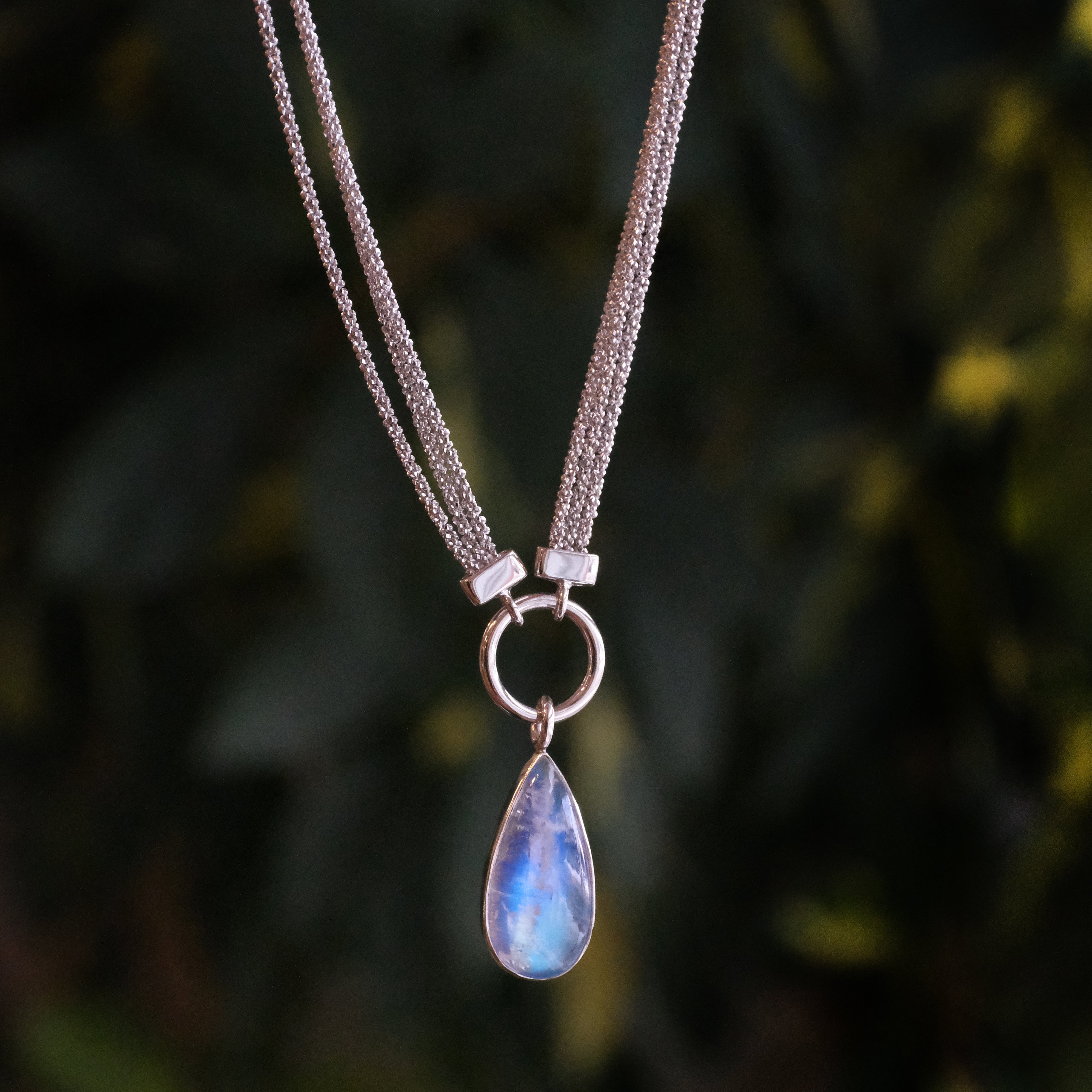 Moonstone + Sterling Malta Necklace - One of a Kind