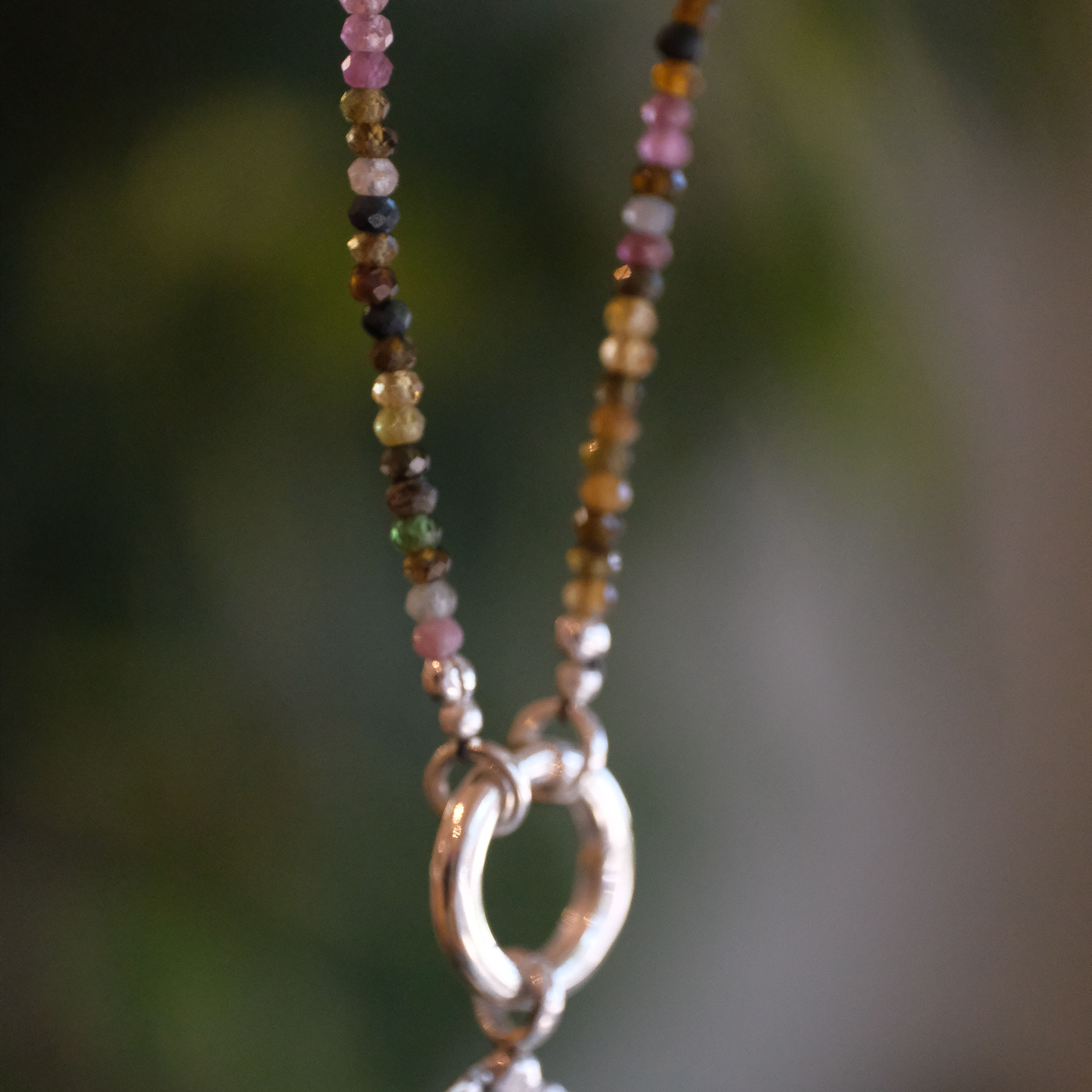 Tourmaline + Sterling Fern Garden Necklace - One of a Kind