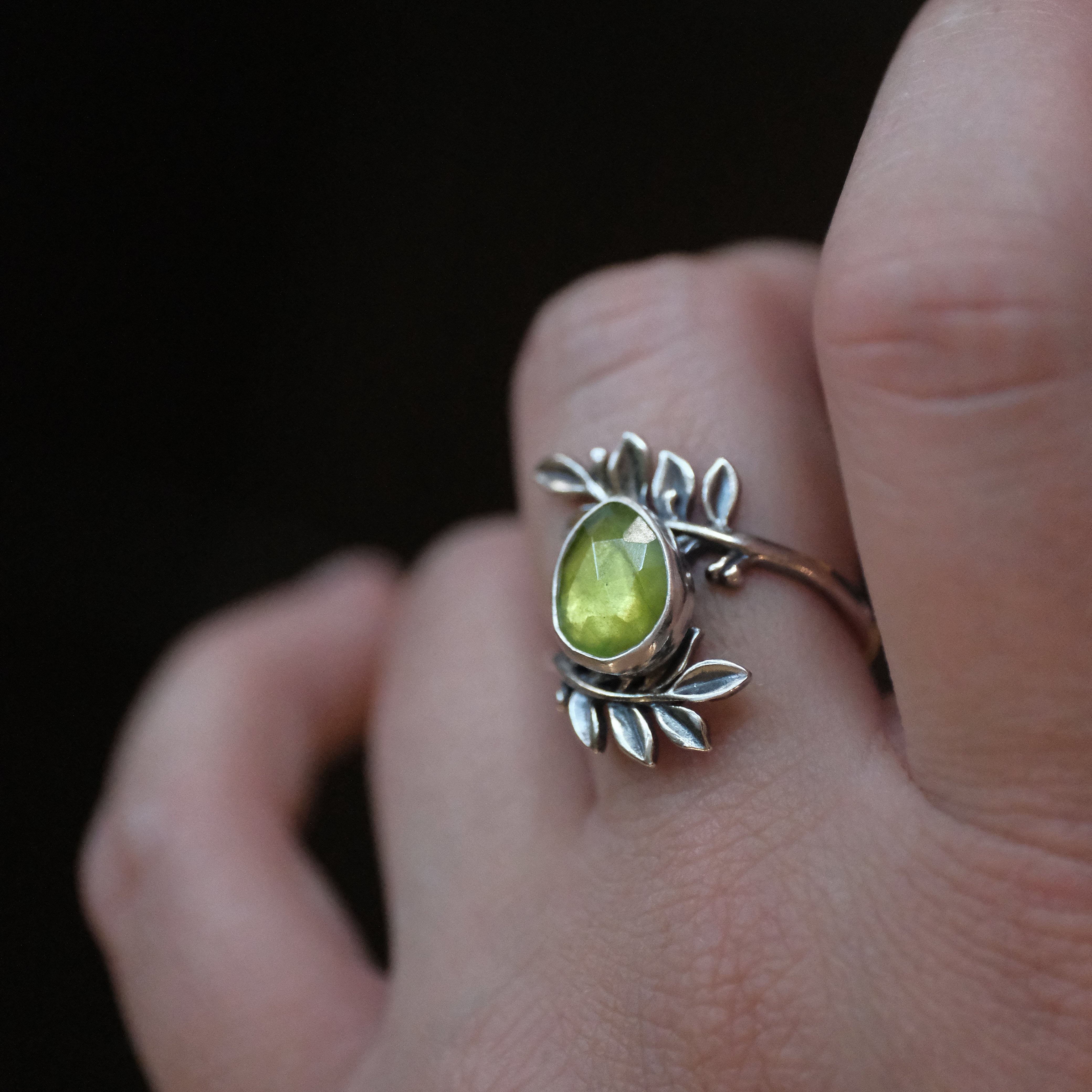 Vesuvianite Forest Ring (Size 7) - One of a Kind
