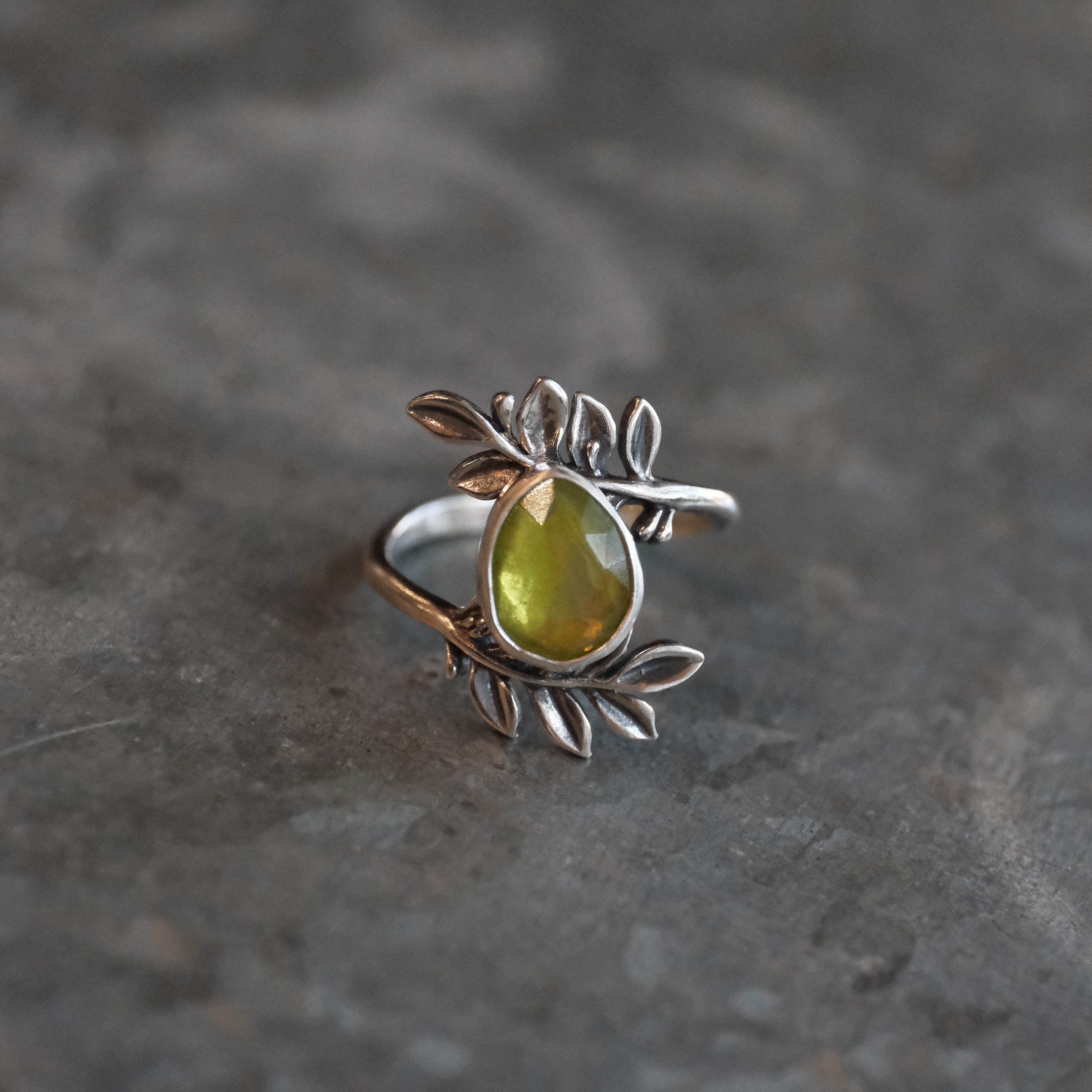 Vesuvianite Forest Ring (Size 7) - One of a Kind