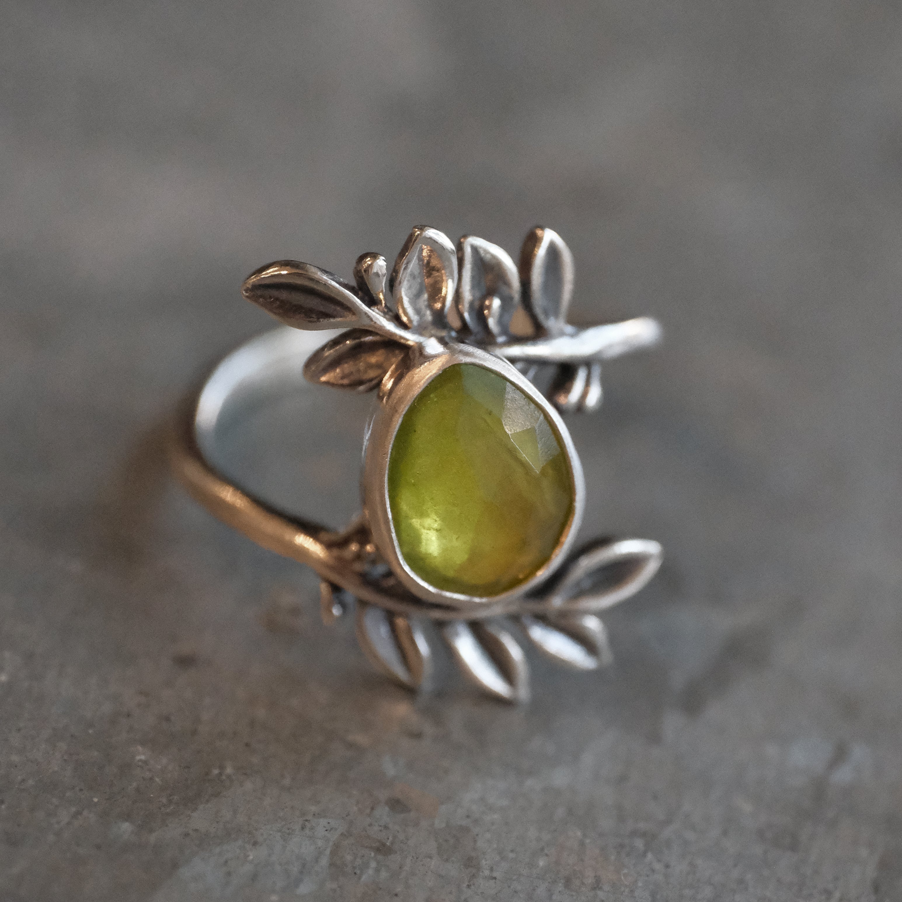 Vesuvianite Forest Ring (Size 7) - One of a Kind