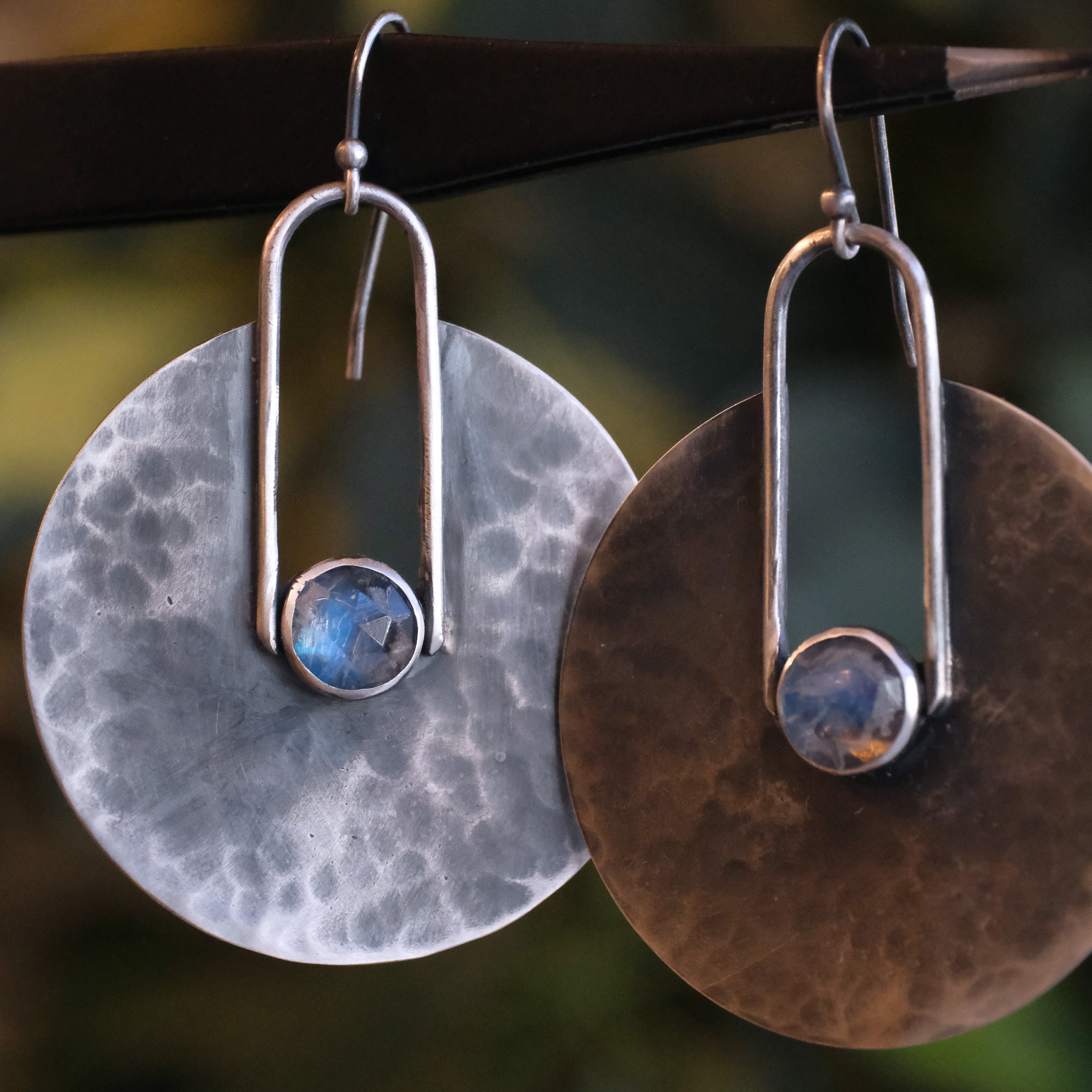 Moonstone + Sterling Relic Earrings - One of a Kind