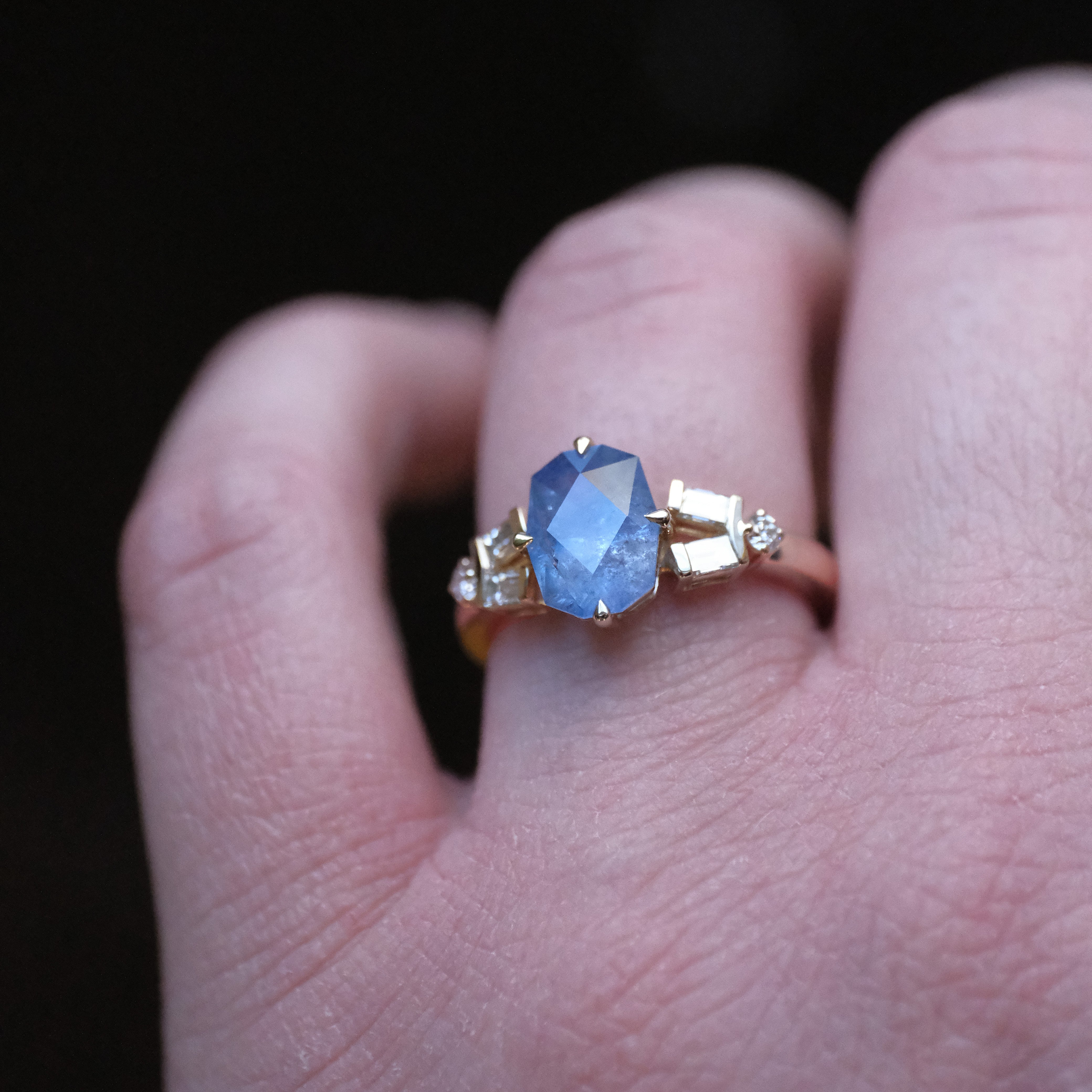 14k Umba Sapphire + Diamond Amana Ring - One of a Kind