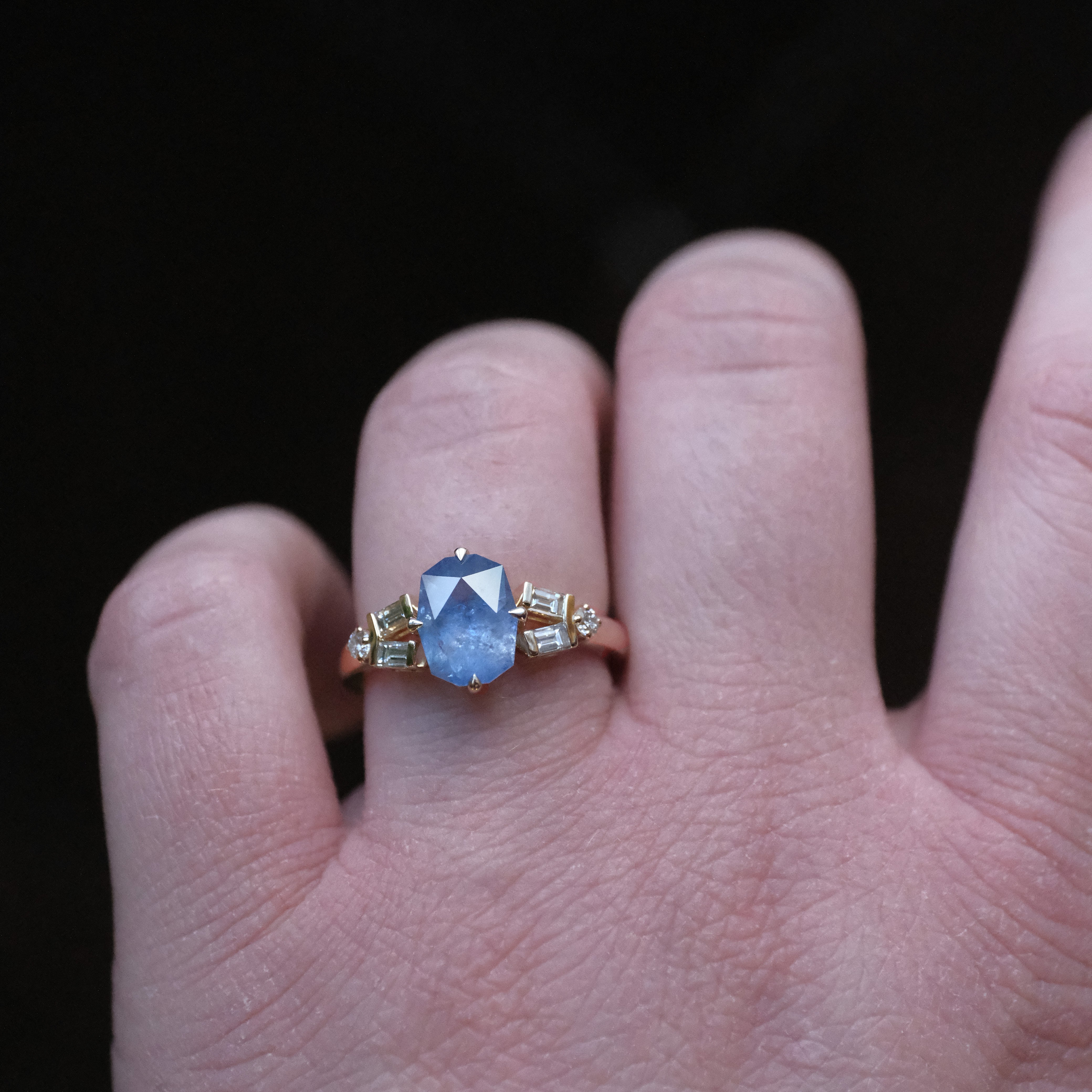 14k Umba Sapphire + Diamond Amana Ring - One of a Kind