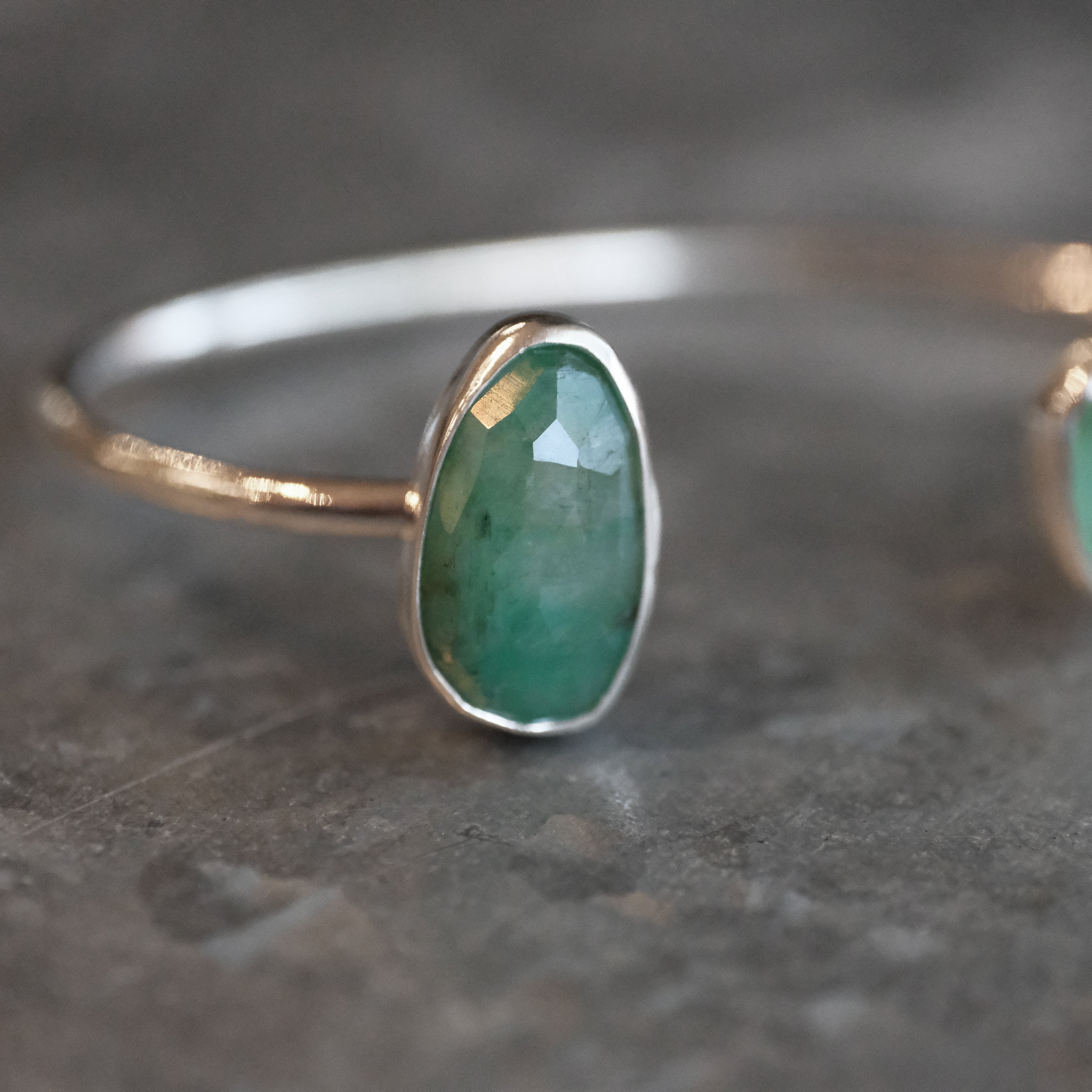 Brazilian Emerald Duo Cuff - One of a Kind