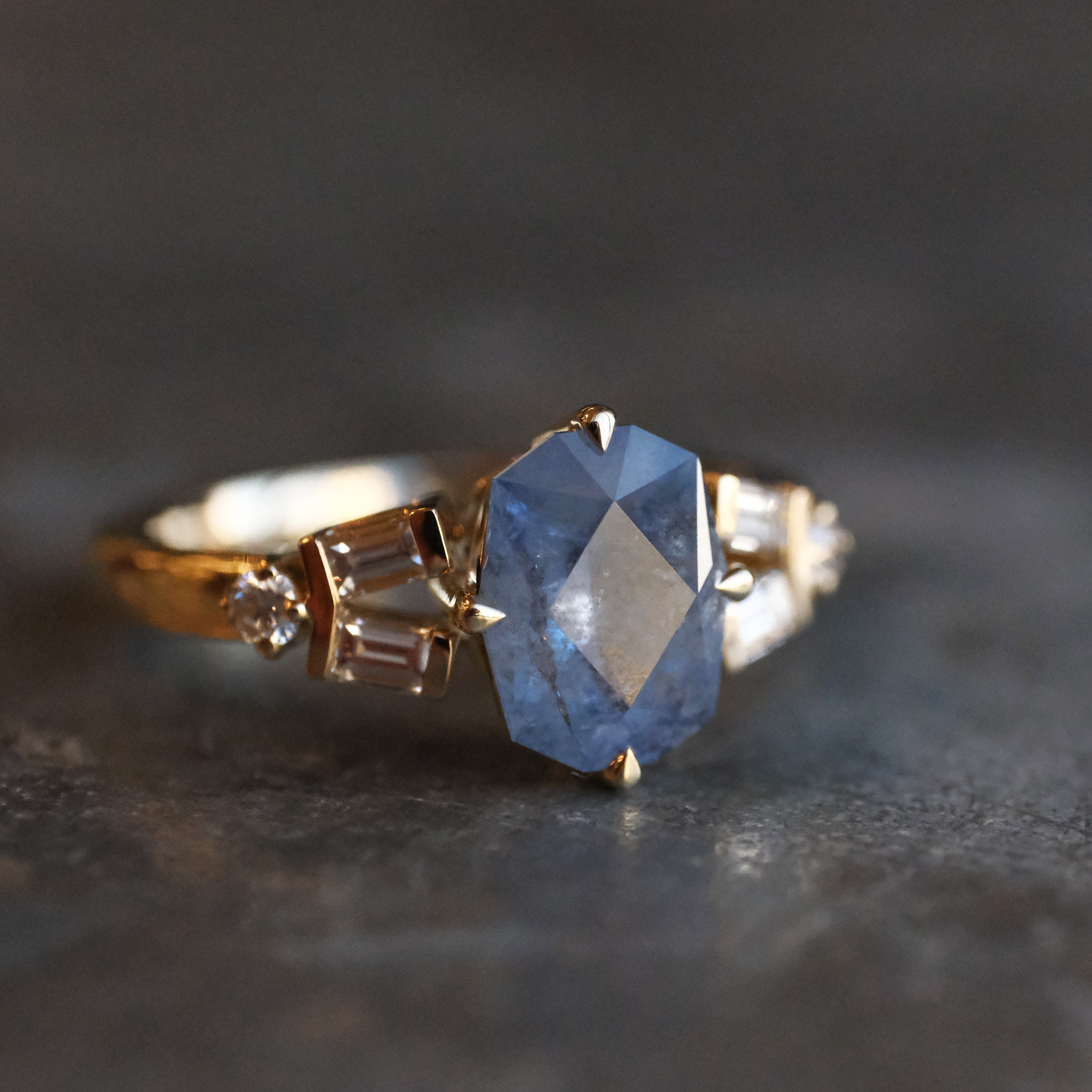 14k Umba Sapphire + Diamond Amana Ring - One of a Kind