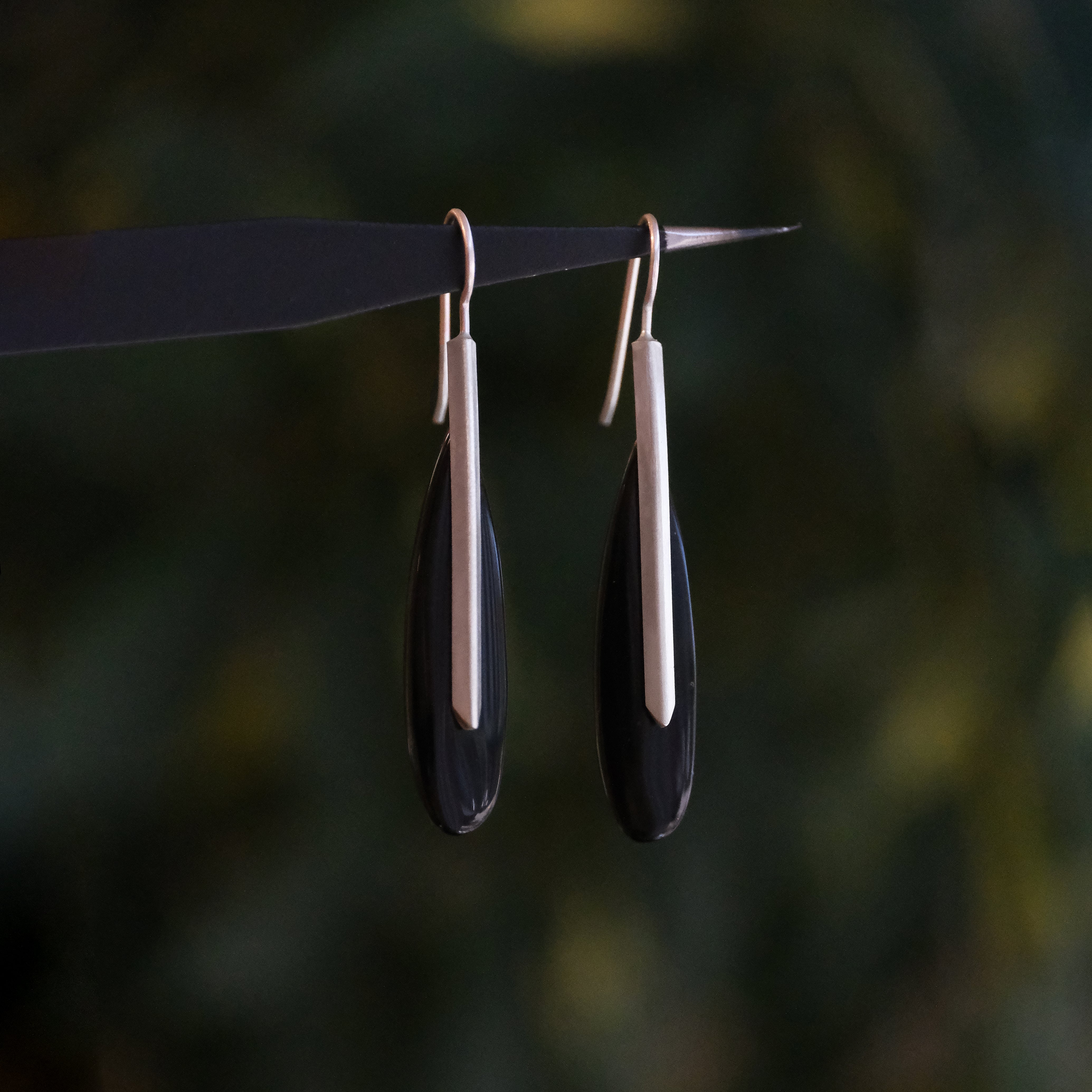 Midnight Onyx + Sterling Belfry Earrings